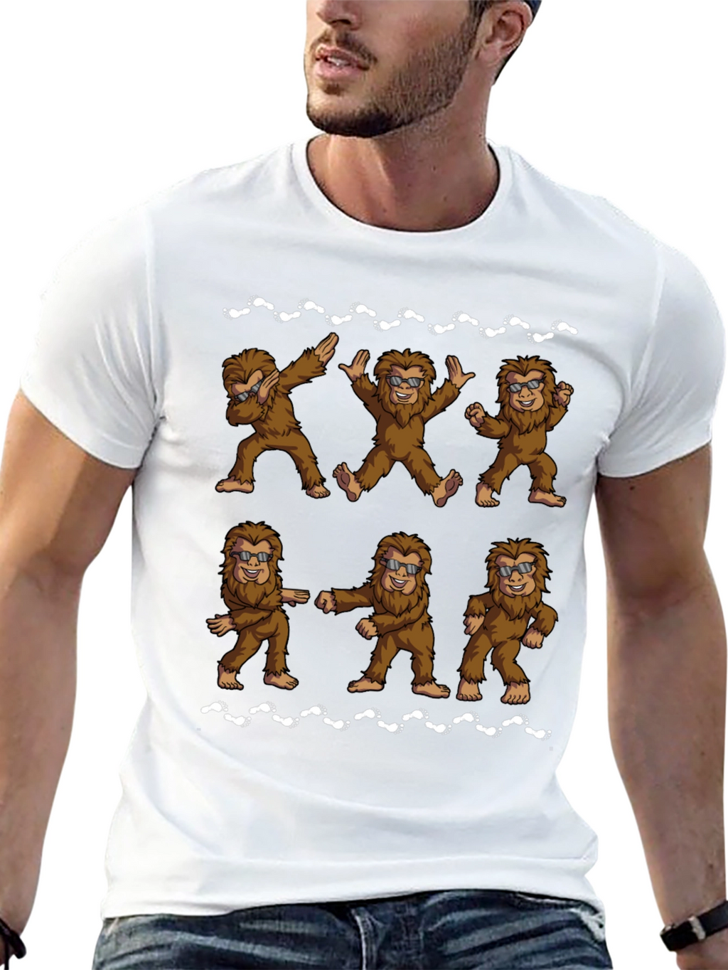 Funny Bigfoot Dance Black T-Shirt