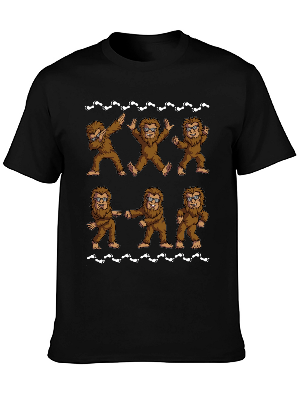 Funny Bigfoot Dance Black T-Shirt