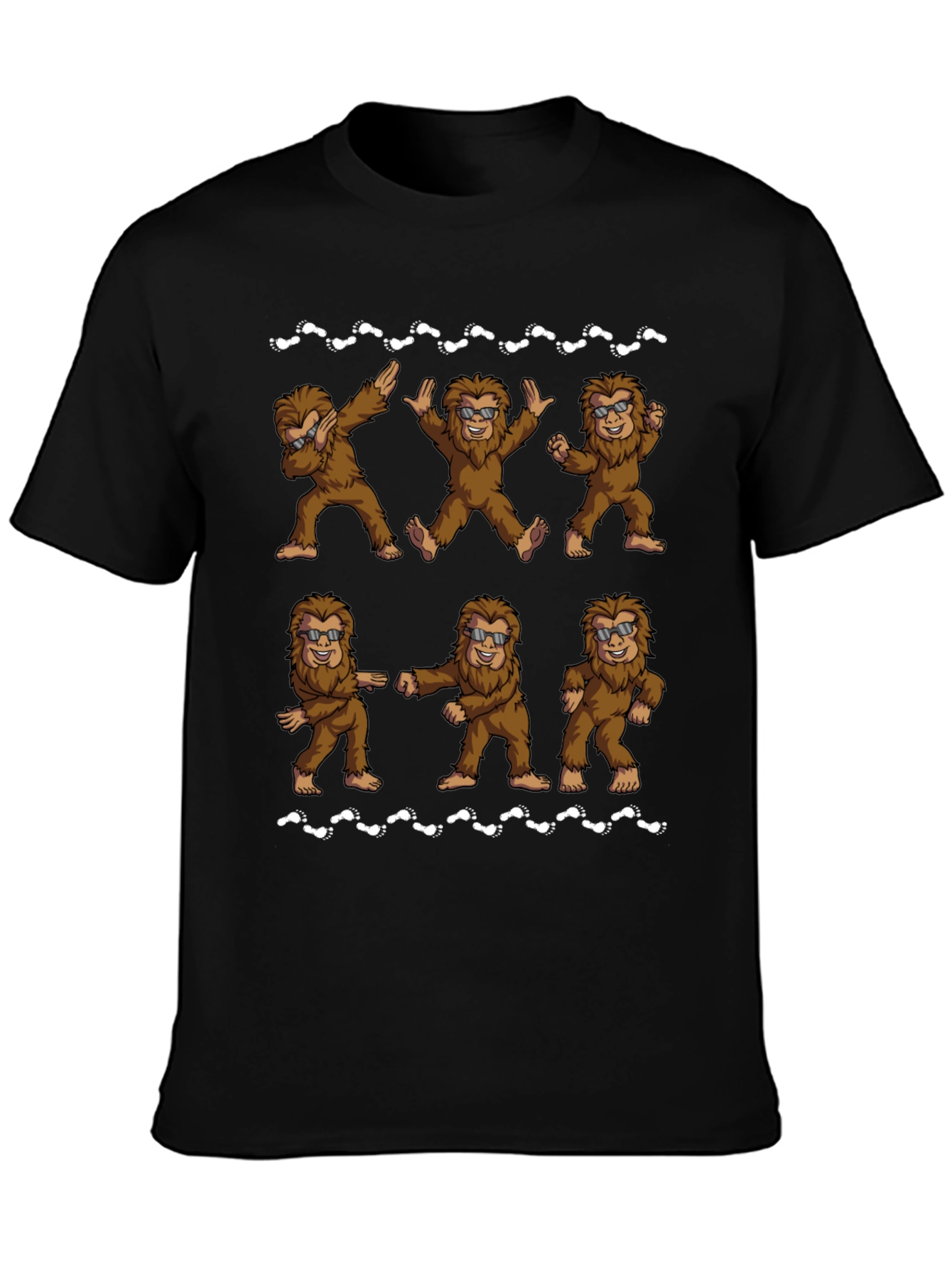 Funny Bigfoot Dance Black T-Shirt