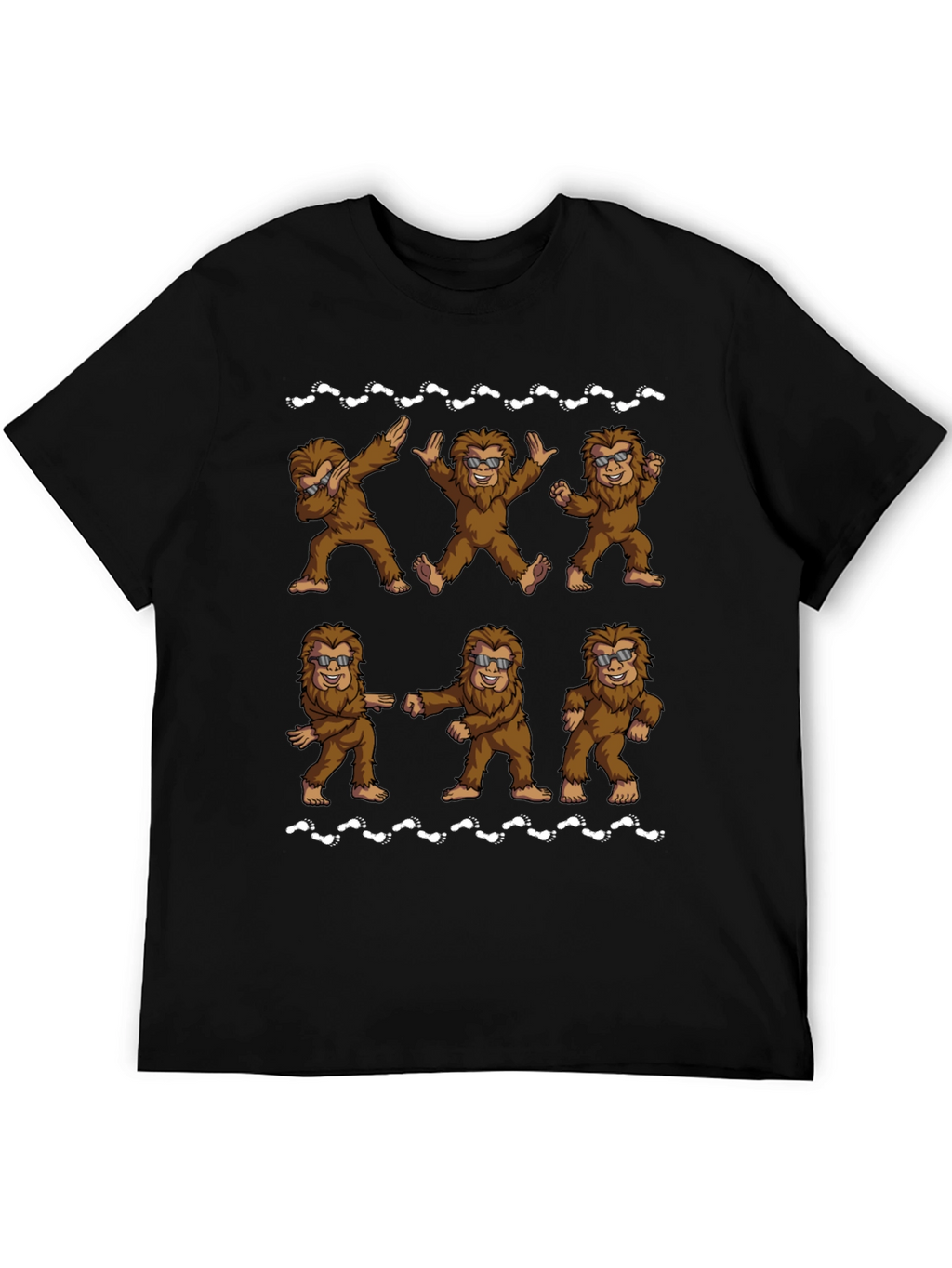 Funny Bigfoot Dance Black T-Shirt