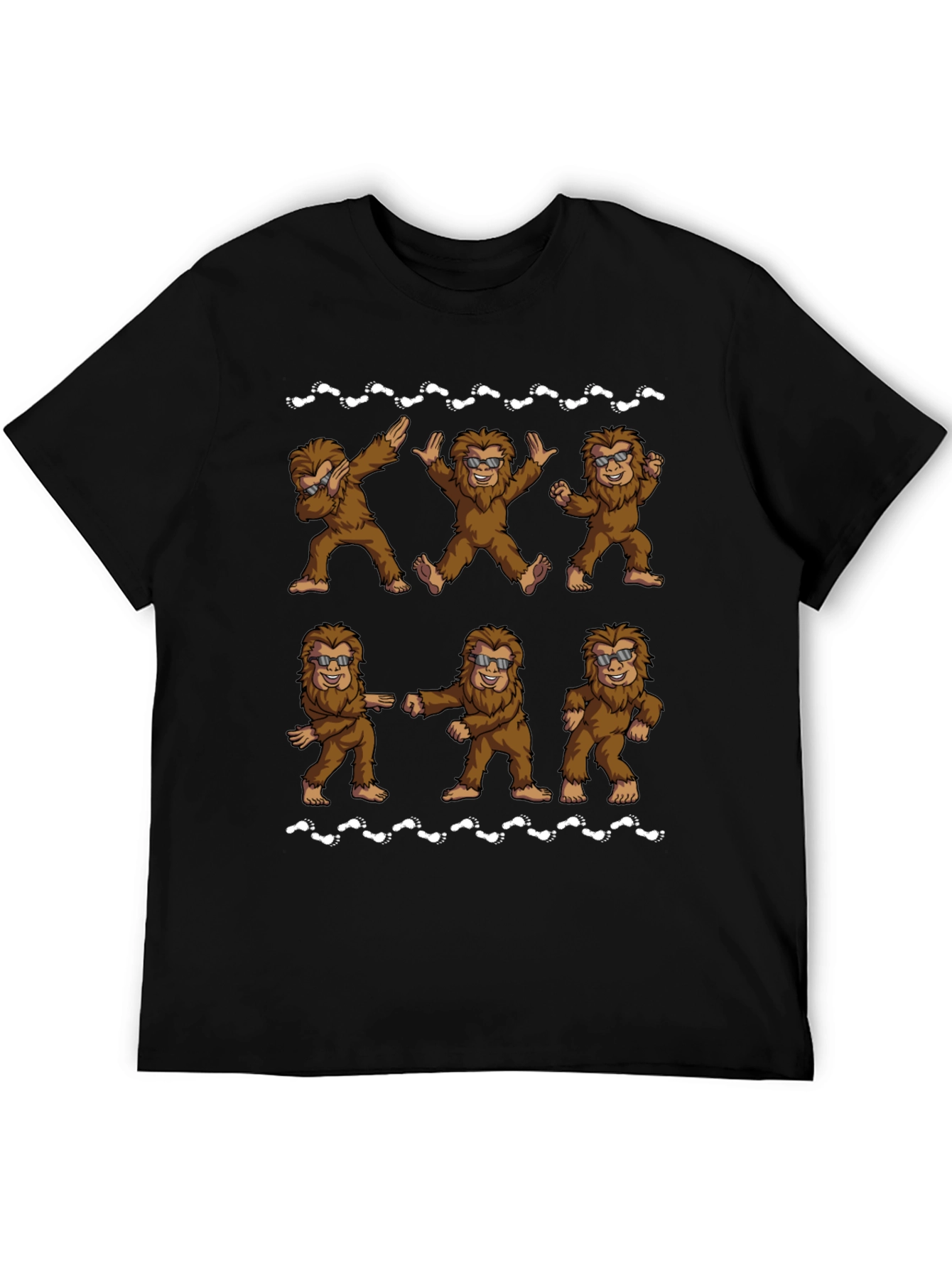 Funny Bigfoot Dance Black T-Shirt