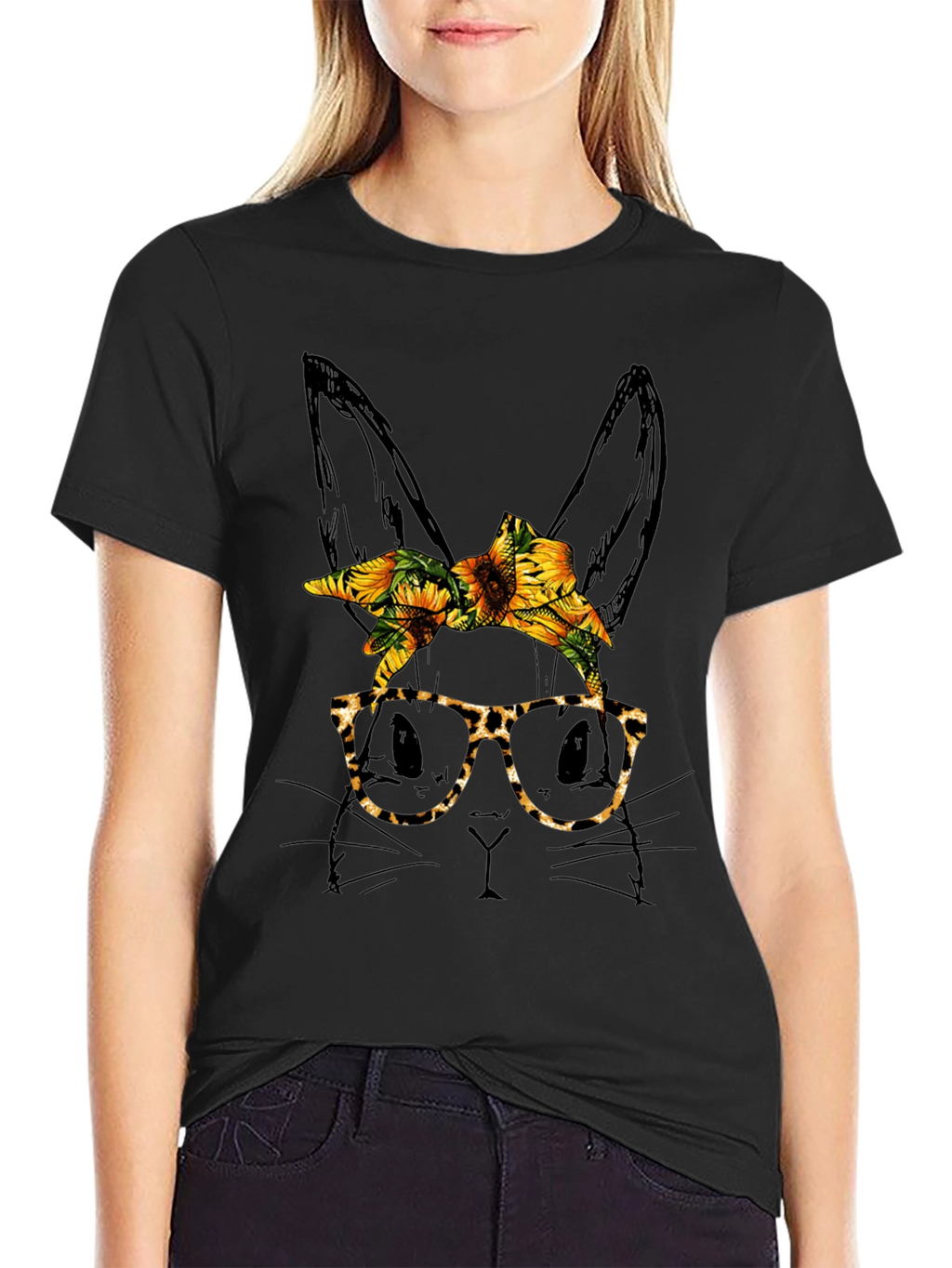 Bunny Sunflower Bandana T-Shirt