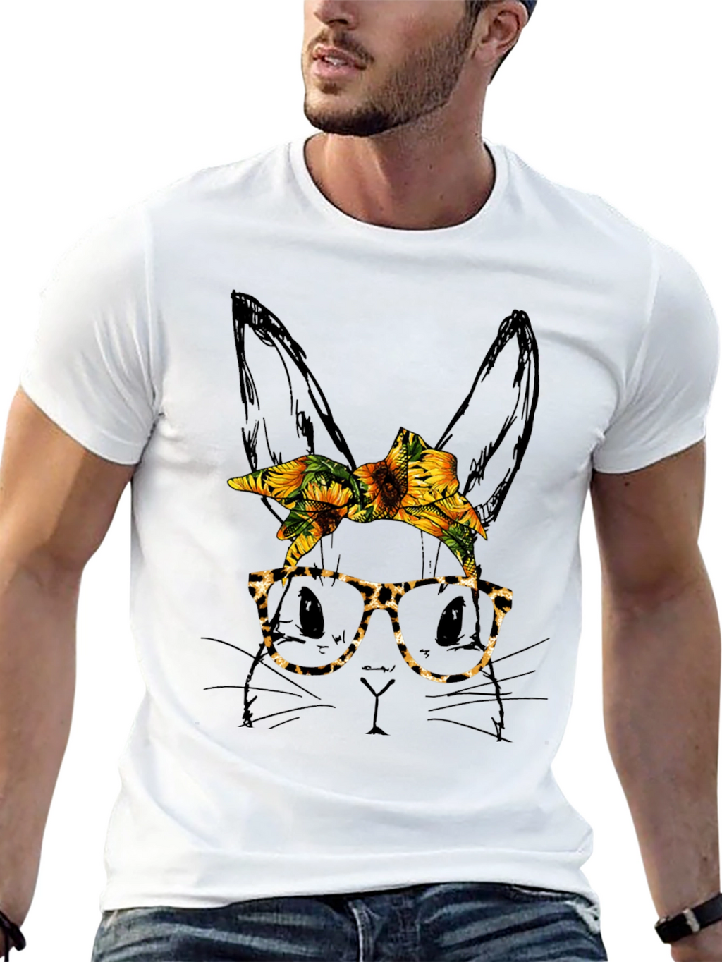 Bunny Sunflower Bandana T-Shirt