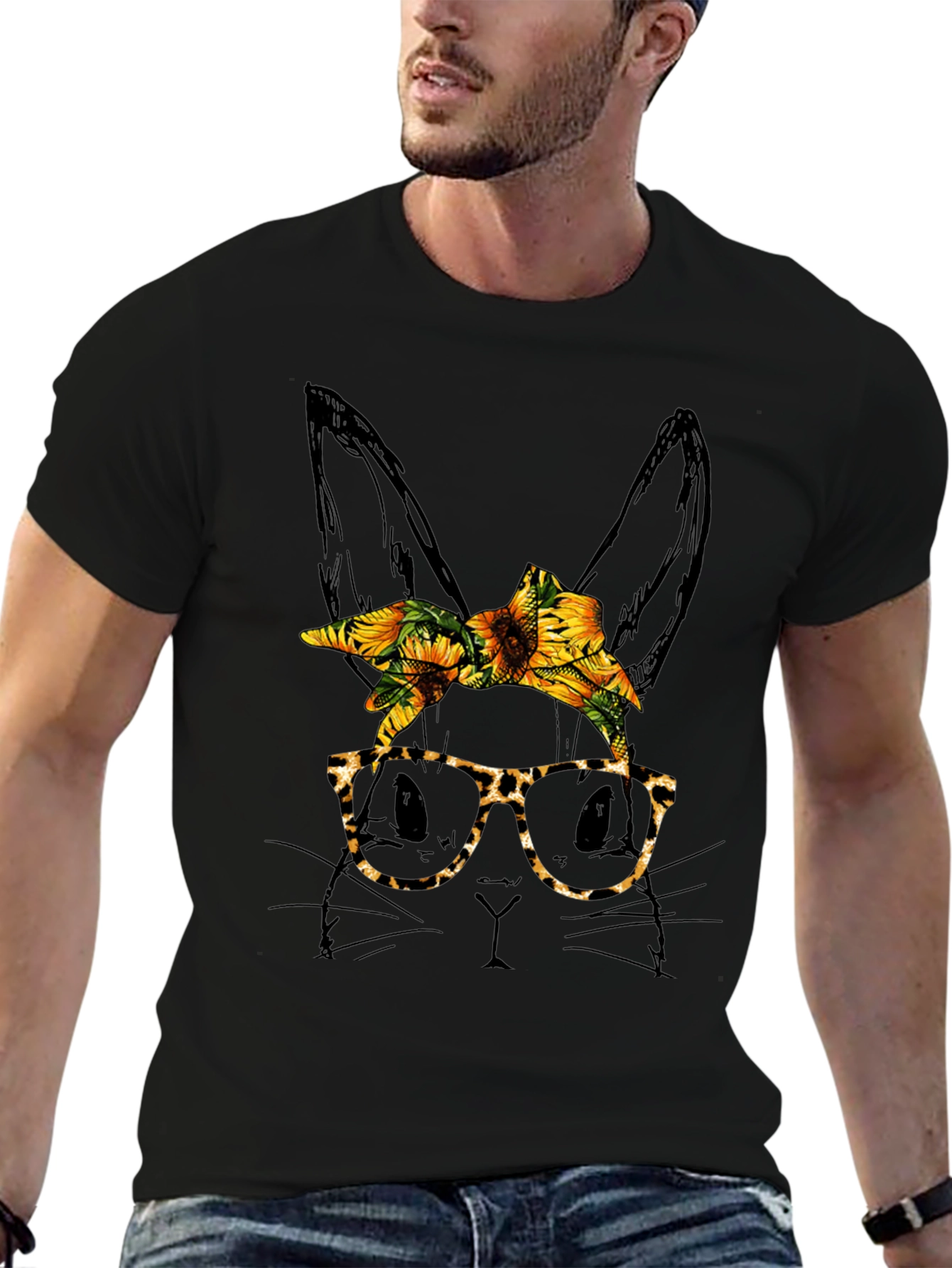 Bunny Sunflower Bandana T-Shirt