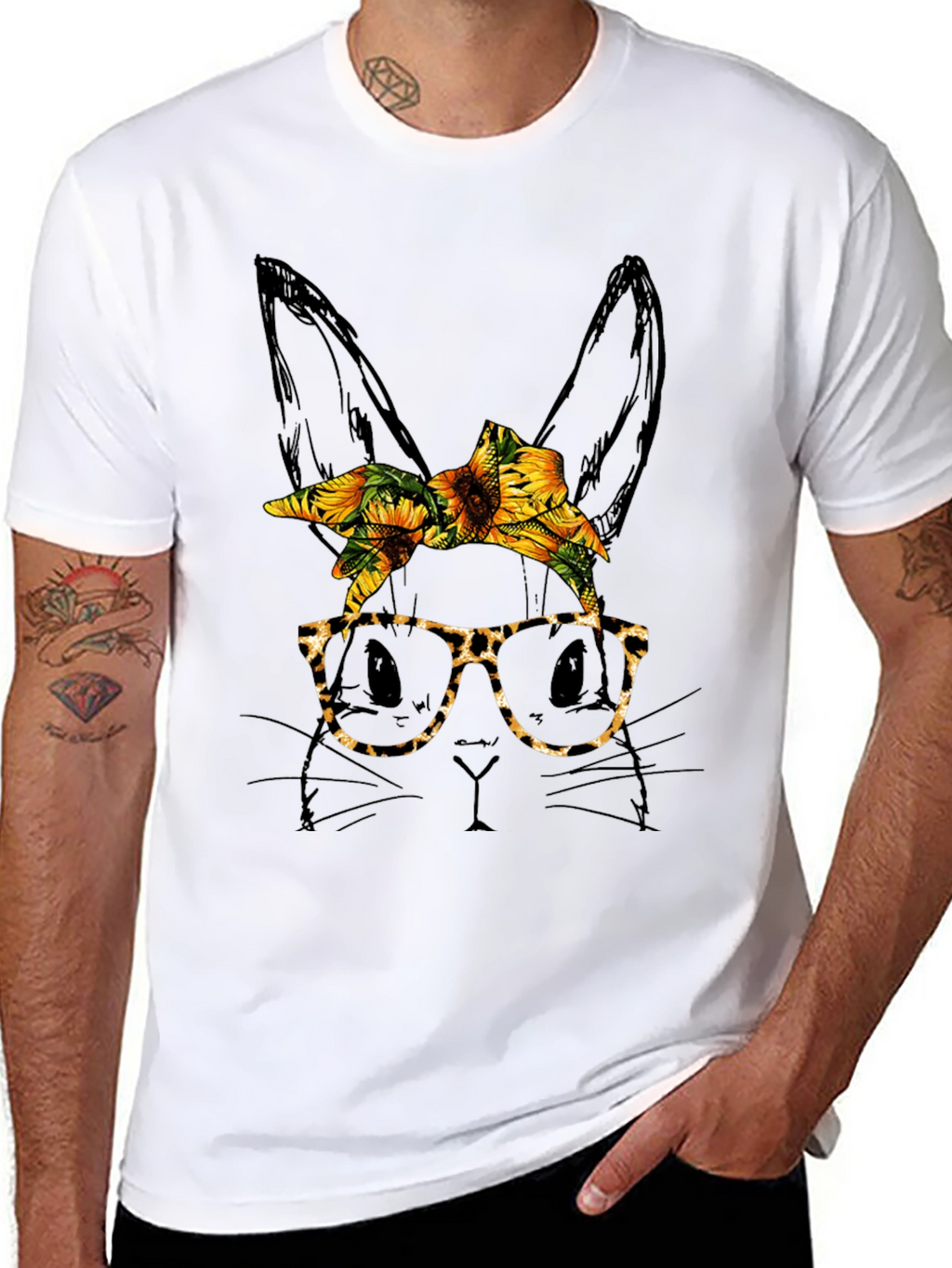 Bunny Sunflower Bandana T-Shirt
