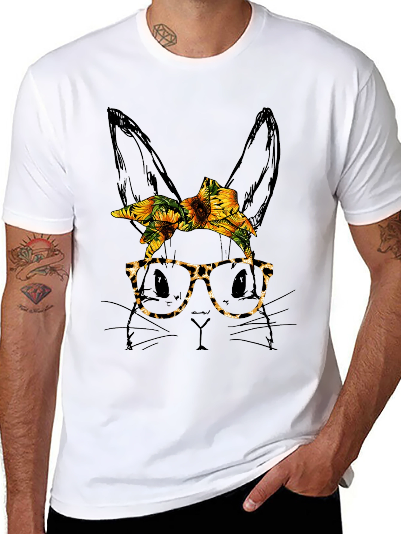 Bunny Sunflower Bandana T-Shirt