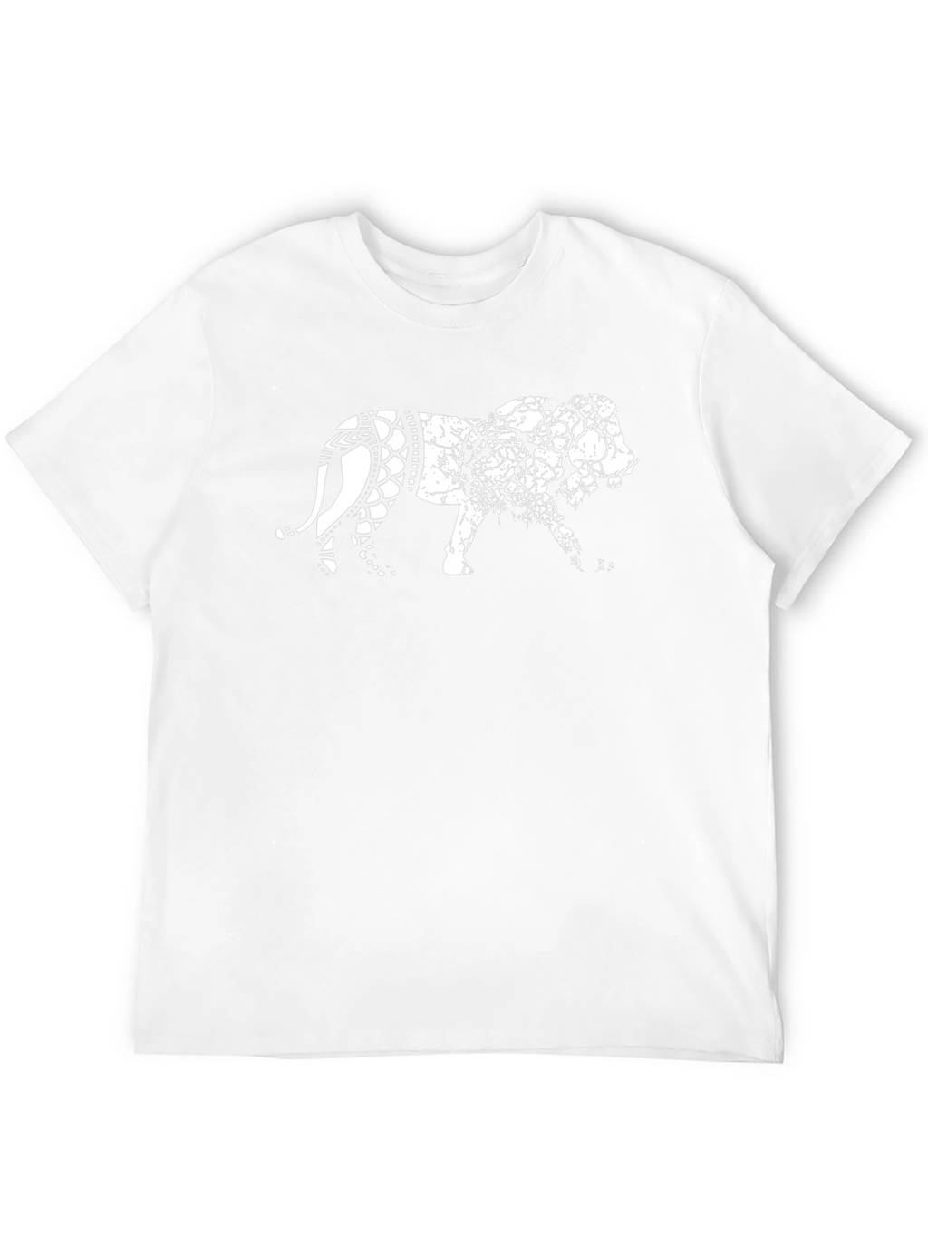 Mens Black T-Shirt with Graphic Elephant Print