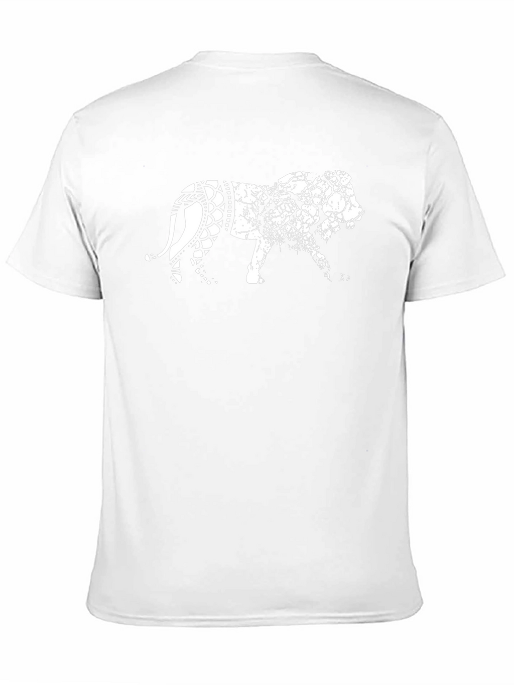 Mens Black T-Shirt with Graphic Elephant Print