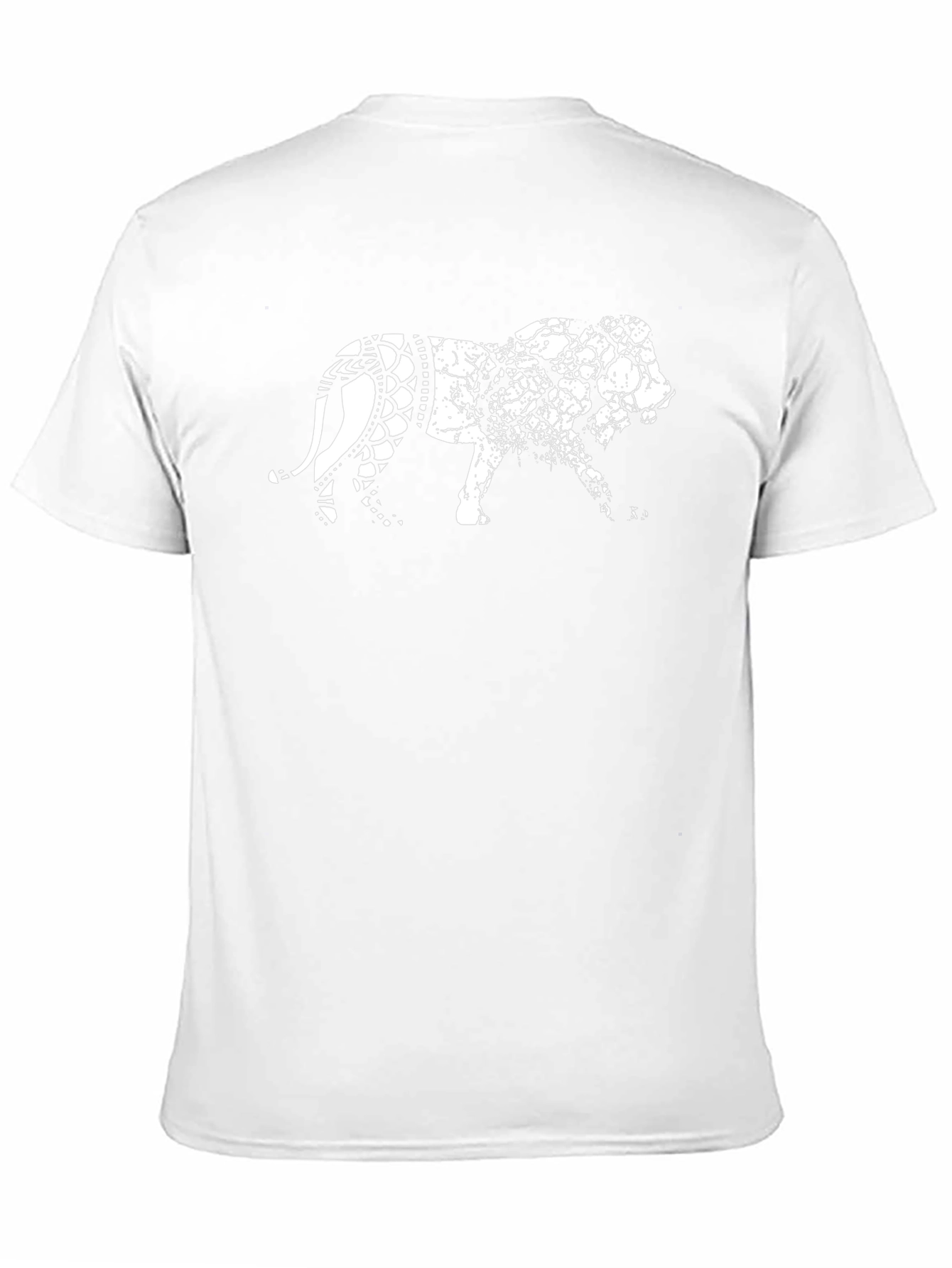 Mens Black T-Shirt with Graphic Elephant Print