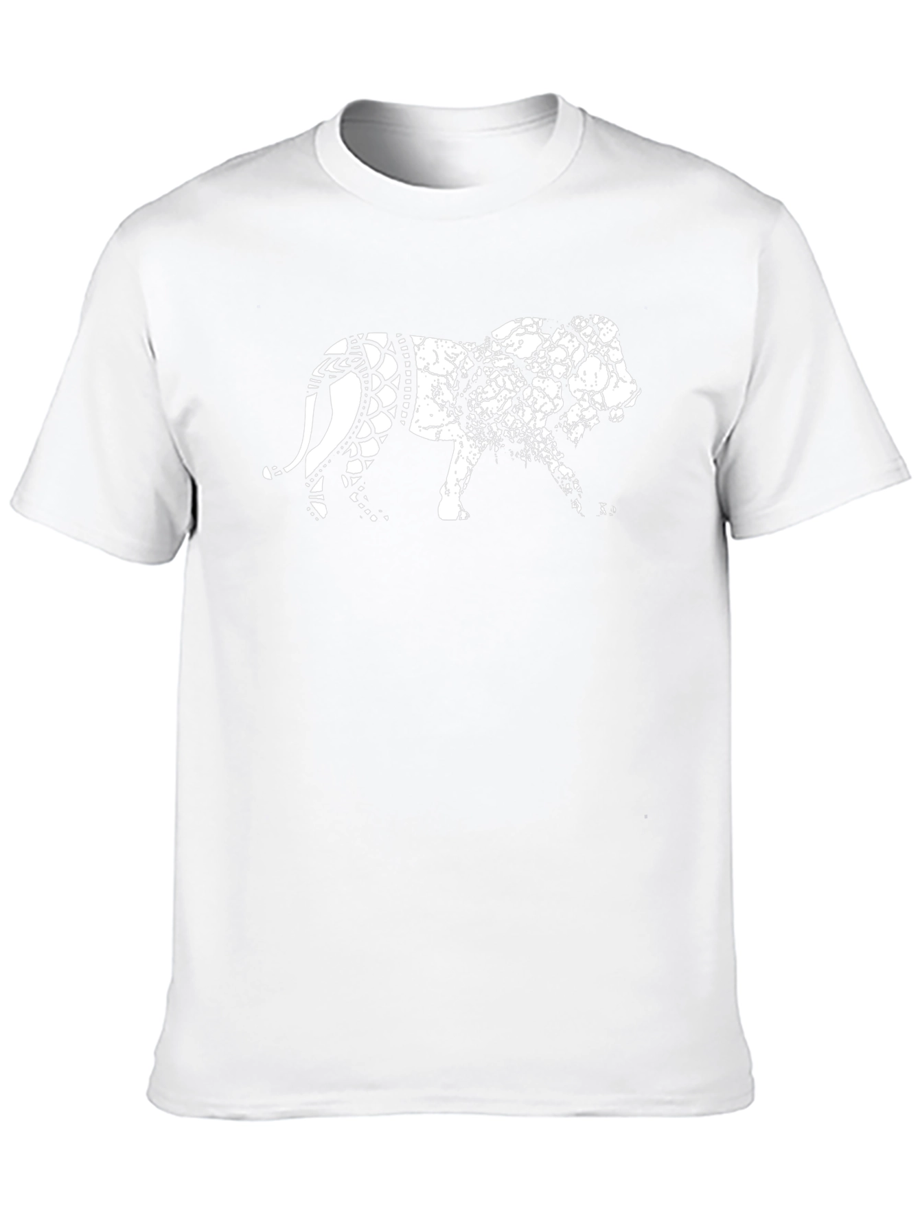 Mens Black T-Shirt with Graphic Elephant Print