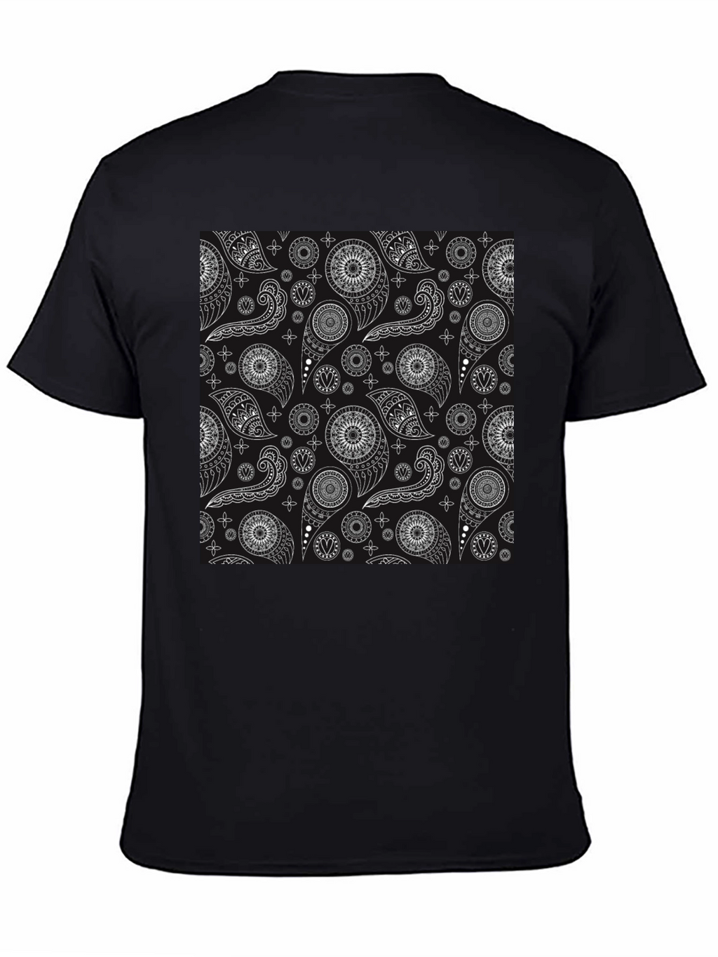 Black Paisley Pattern T-Shirt - Stylish and Unique