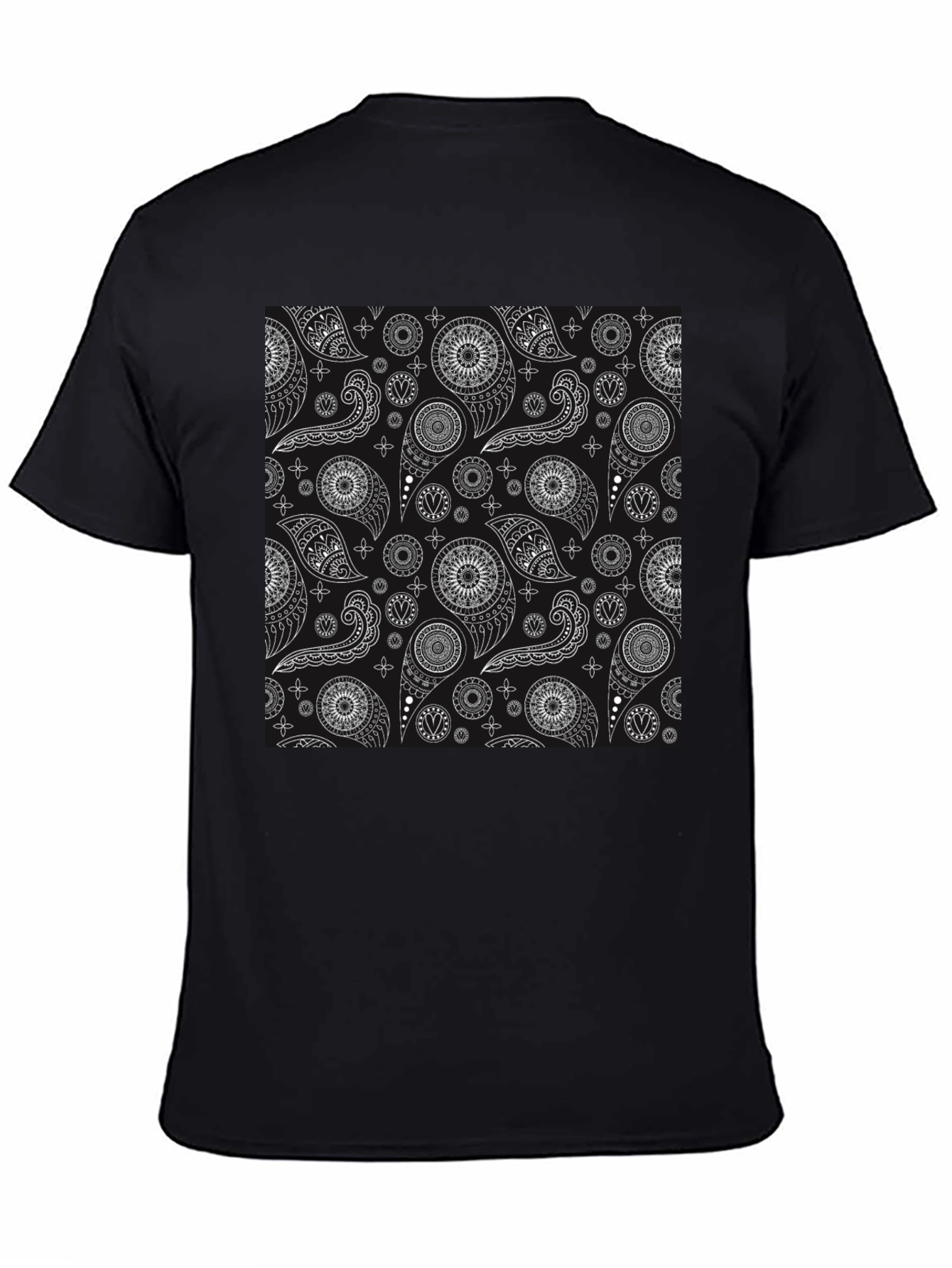 Black Paisley Pattern T-Shirt - Stylish and Unique