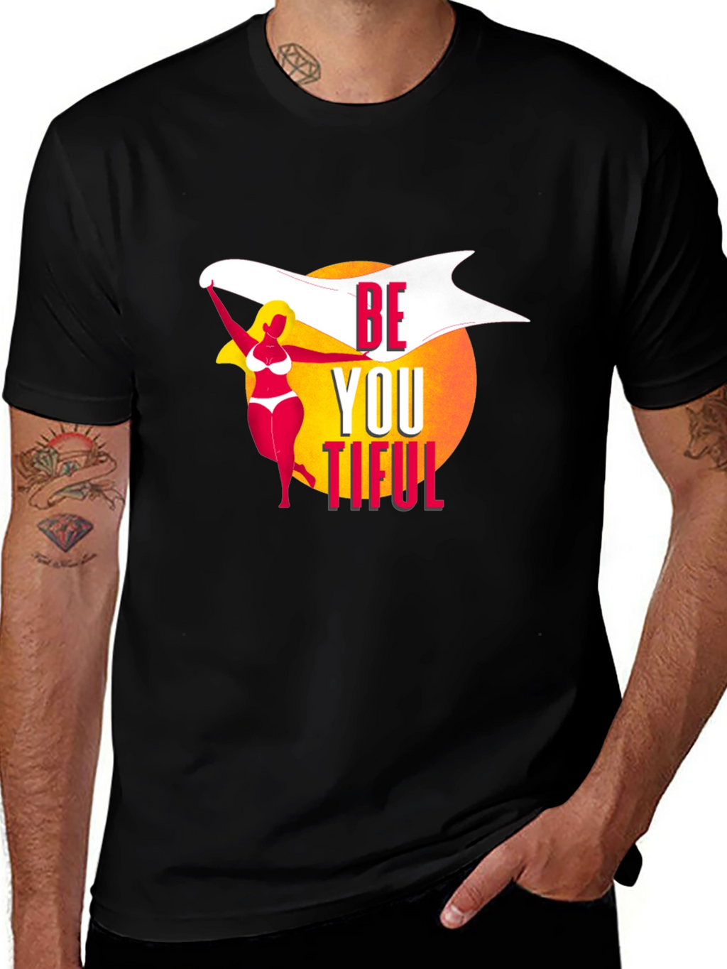 Be You Tiful Graphic T-Shirt - Black