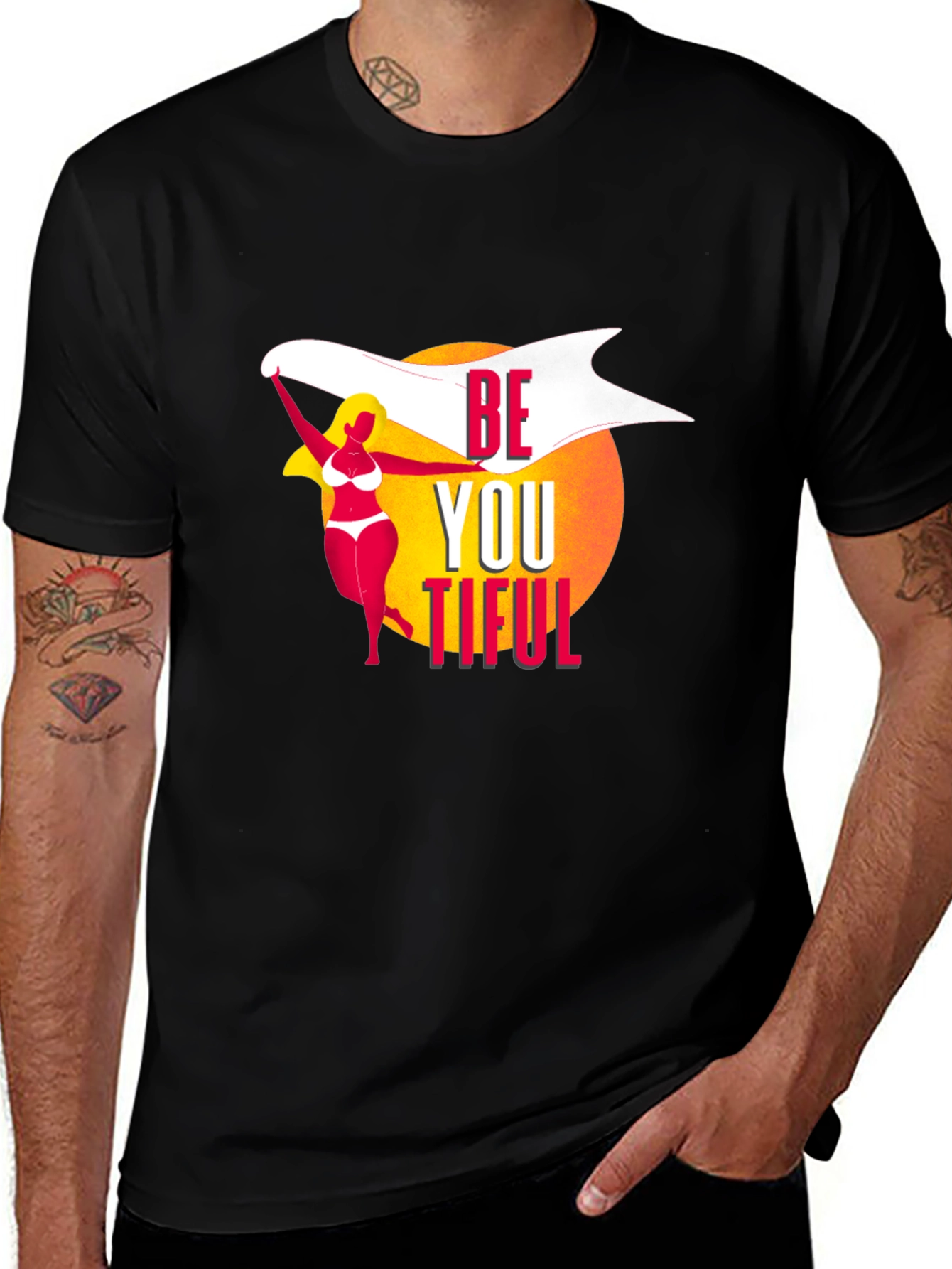 Be You Tiful Graphic T-Shirt - Black