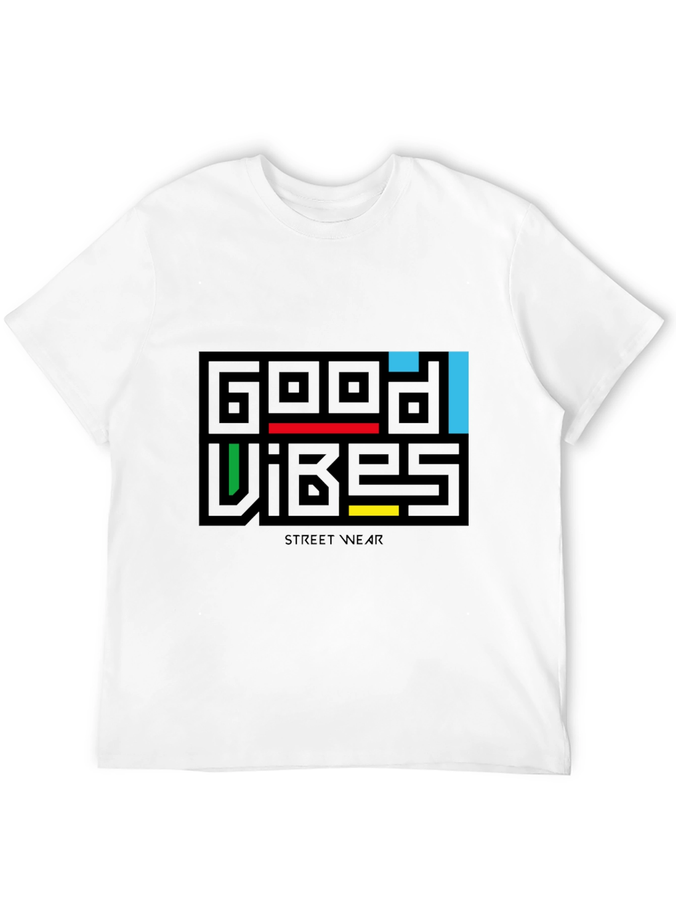 Good Vibes Graphic Print Black T-Shirt