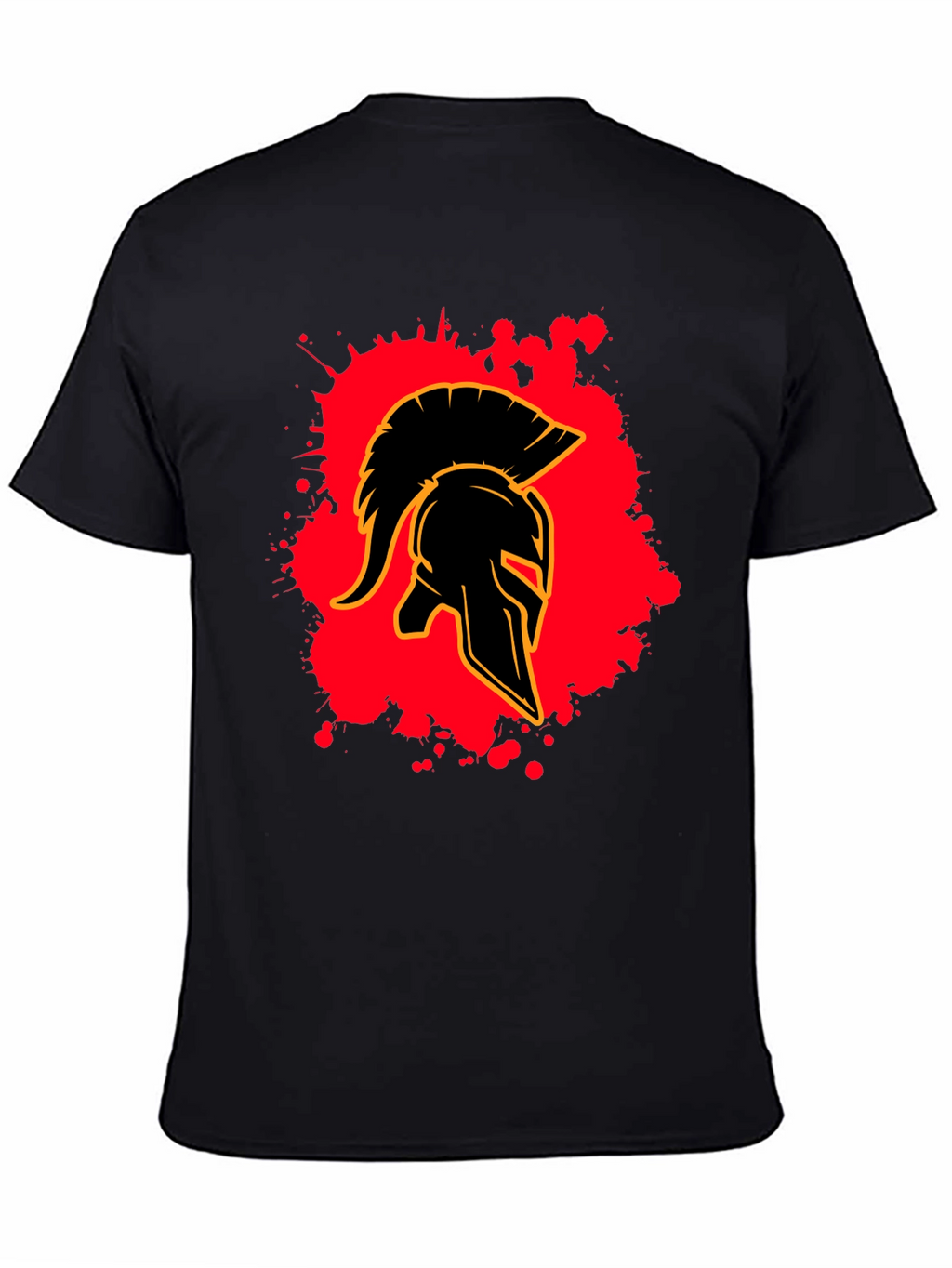 Spartan Helmet Graphic Tee - Black Cotton Blend