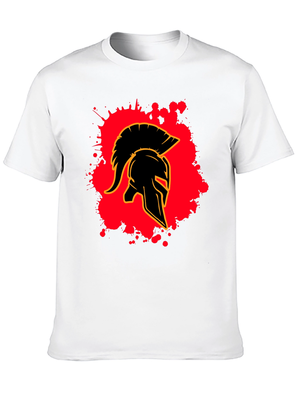 Spartan Helmet Graphic Tee - Black Cotton Blend