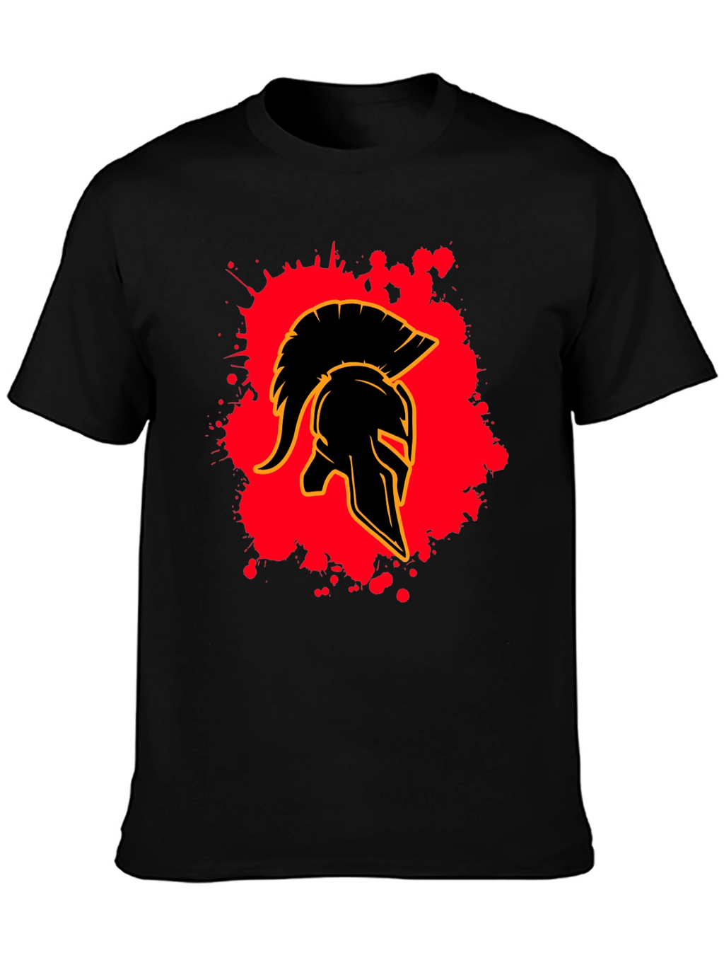 Spartan Helmet Graphic Tee - Black Cotton Blend