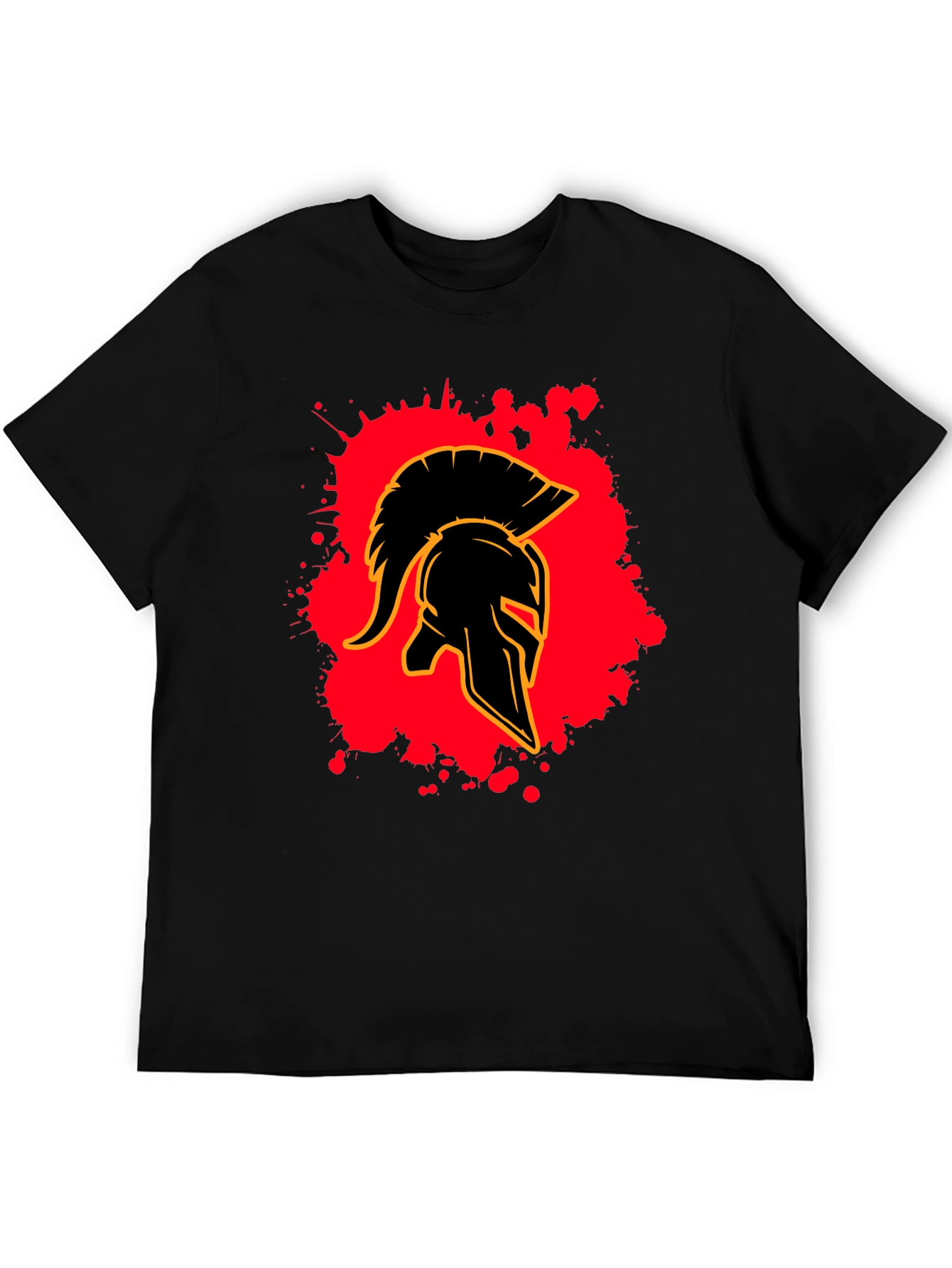 Spartan Helmet Graphic Tee - Black Cotton Blend