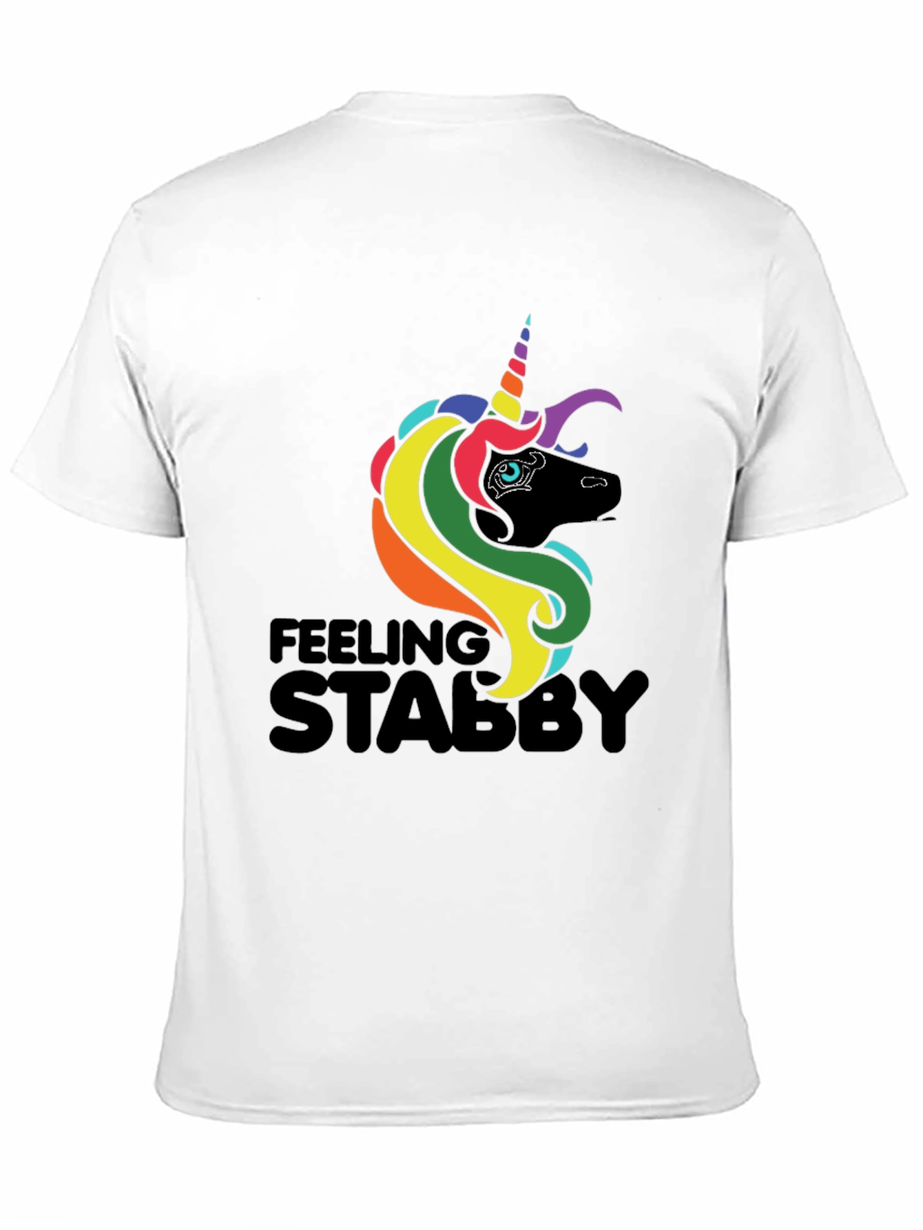 Feeling Stabby Unicorn Black T-Shirt