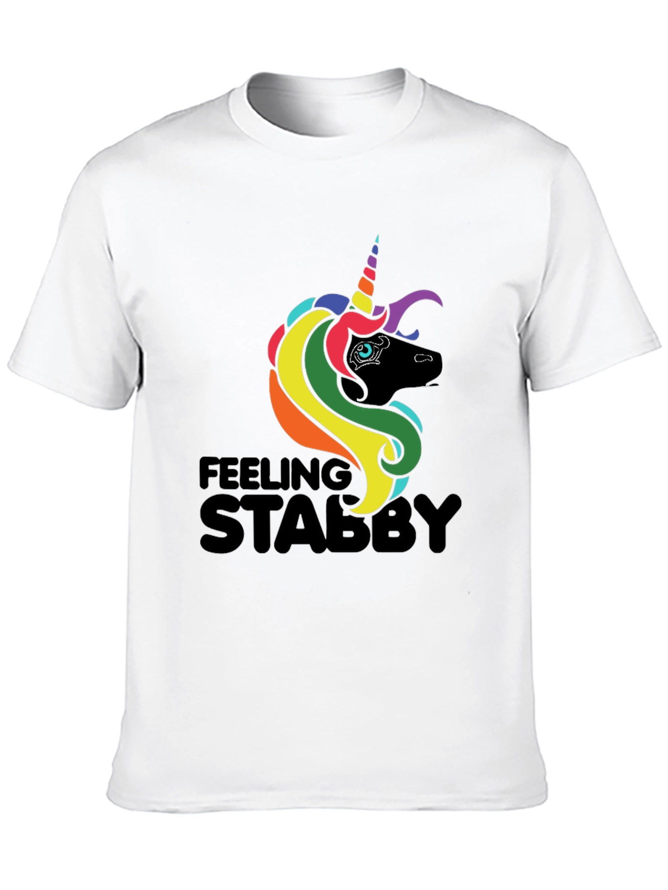 Feeling Stabby Unicorn Black T-Shirt
