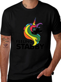 Feeling Stabby Unicorn Black T-Shirt