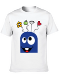 Funny Cartoon Face Black T-Shirt