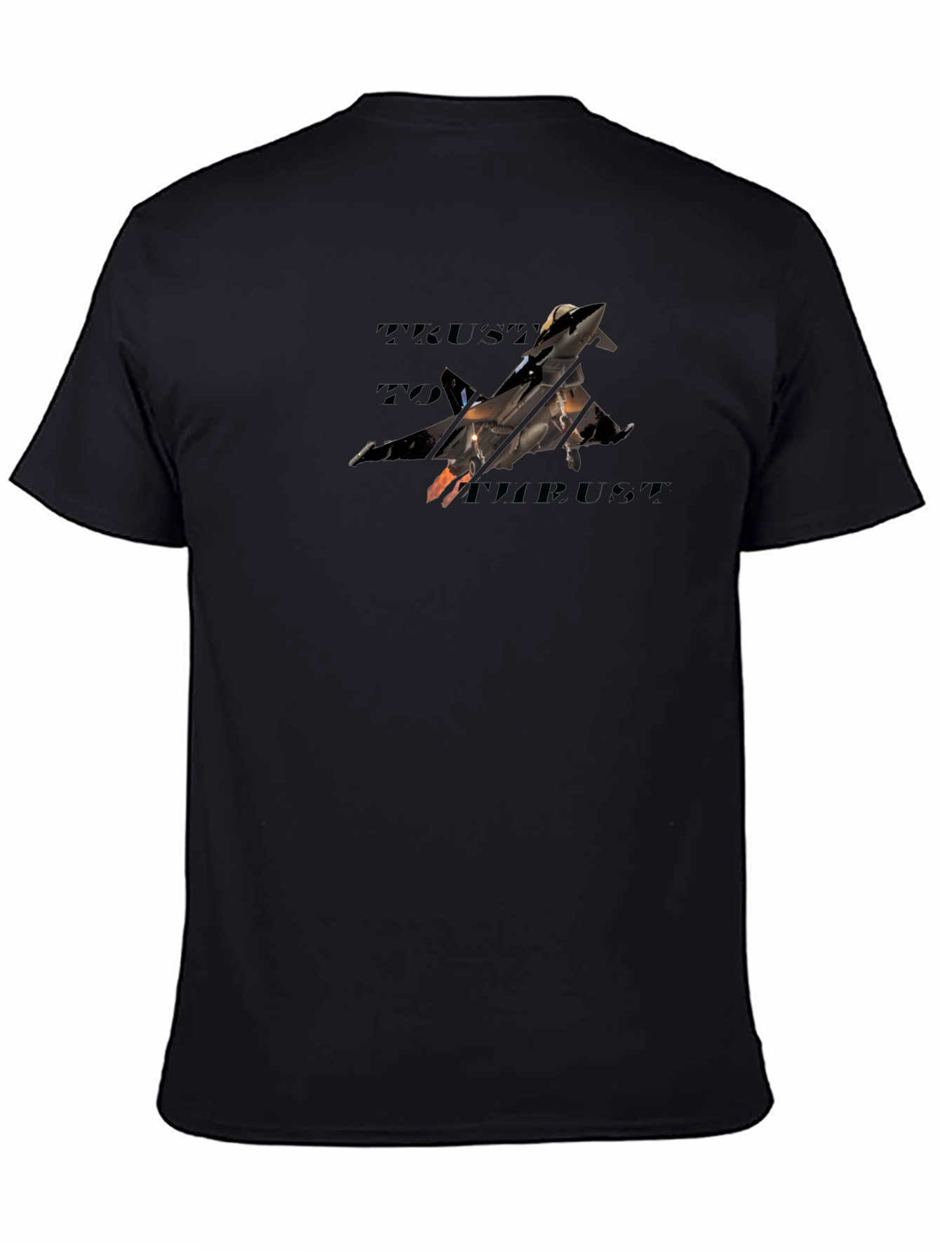 Trust The Thrust Black T-Shirt Jet Fighter Graphic Tee