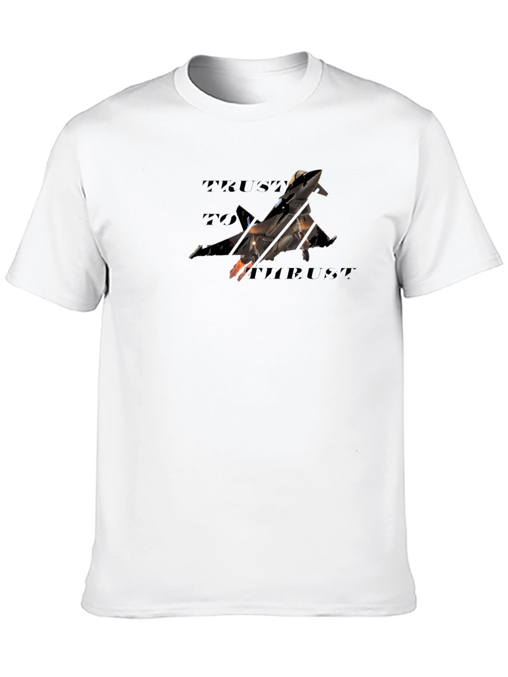 Trust The Thrust Black T-Shirt Jet Fighter Graphic Tee
