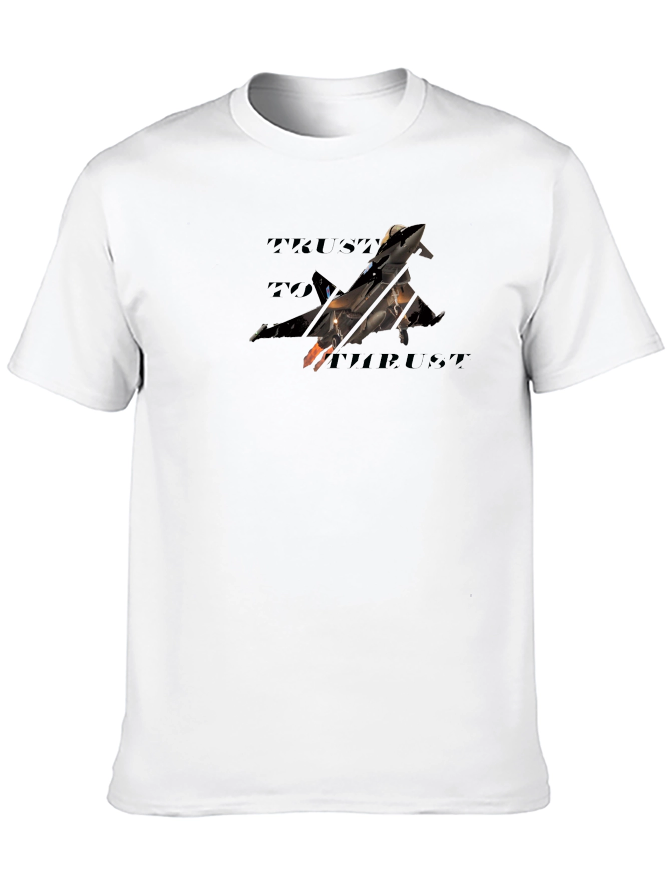 Trust The Thrust Black T-Shirt Jet Fighter Graphic Tee
