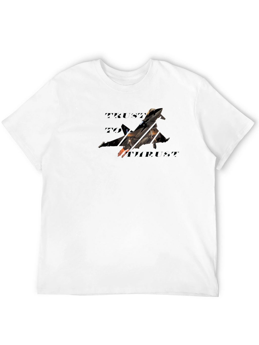 Trust The Thrust Black T-Shirt Jet Fighter Graphic Tee