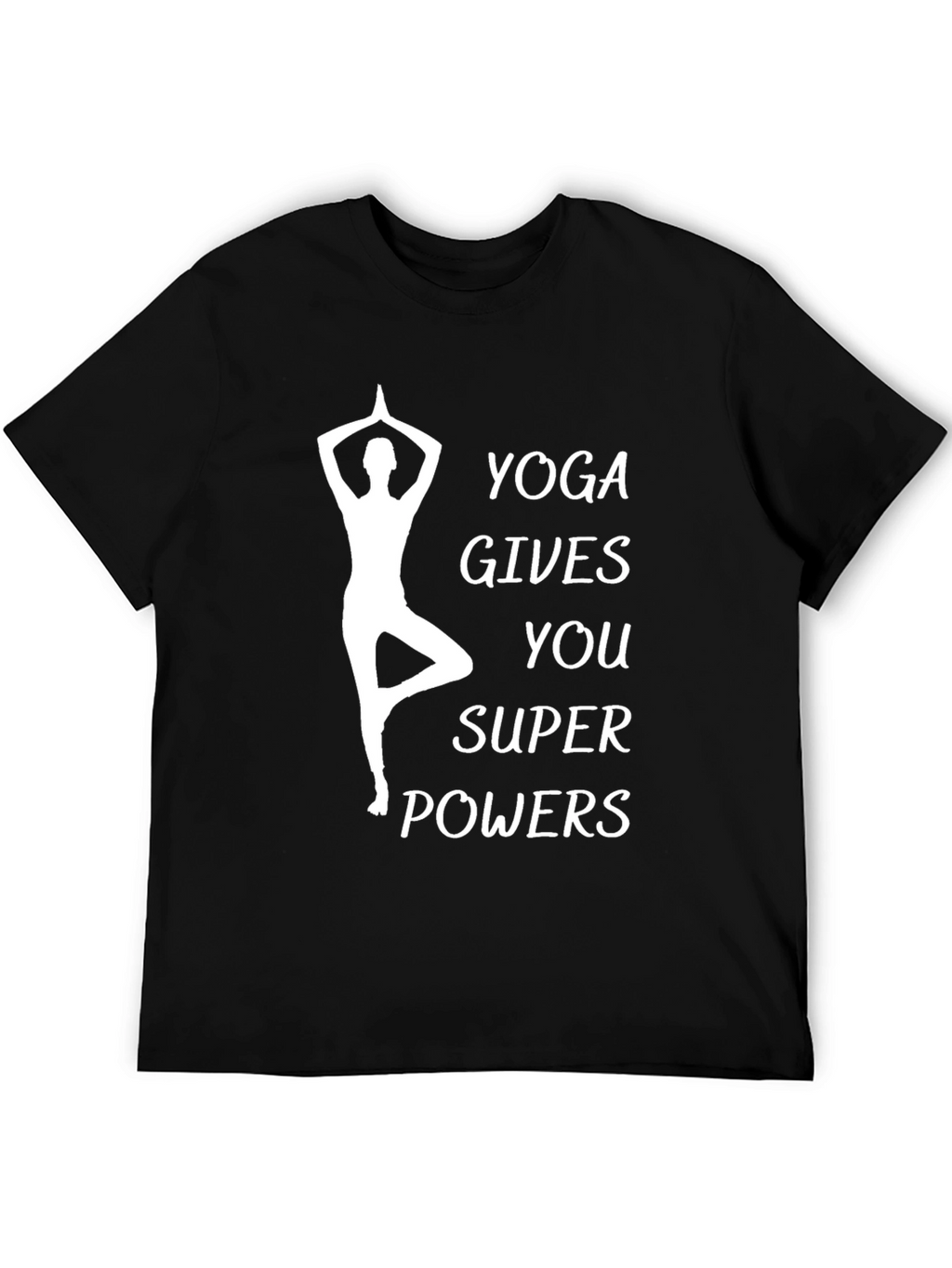 Yoga Gives You Super Powers Black T-Shirt