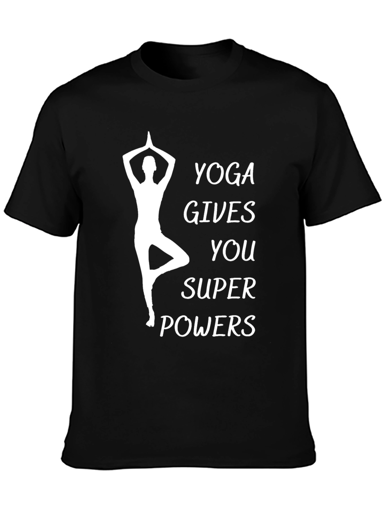 Yoga Gives You Super Powers Black T-Shirt