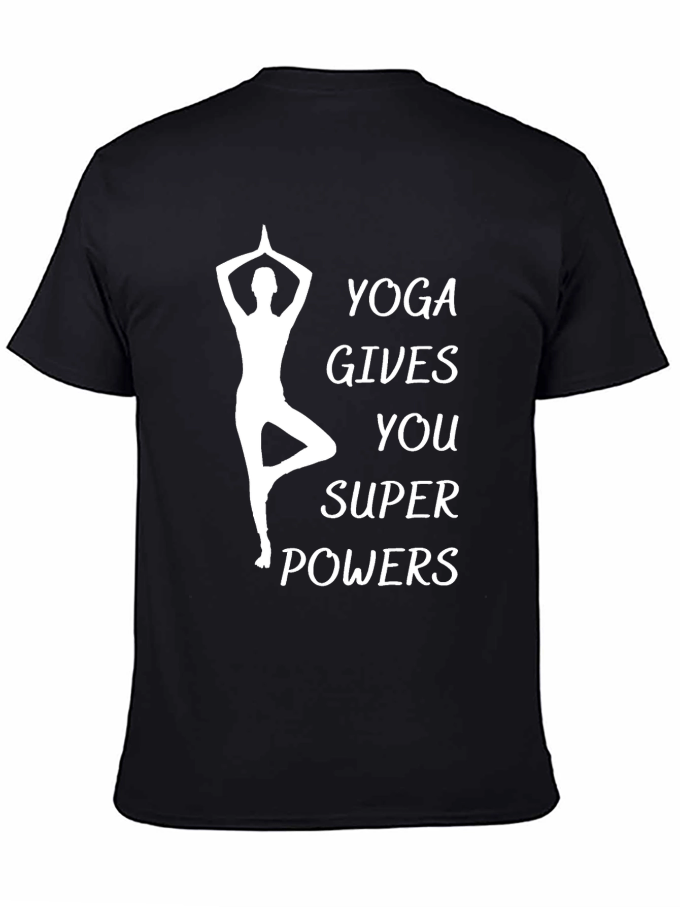 Yoga Gives You Super Powers Black T-Shirt