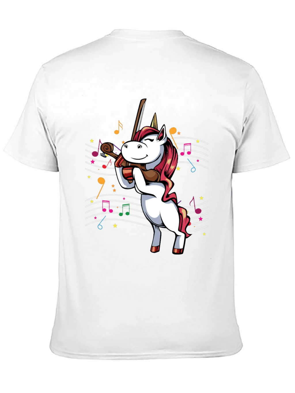 Unicorn Violinist Graphic T-Shirt - Black