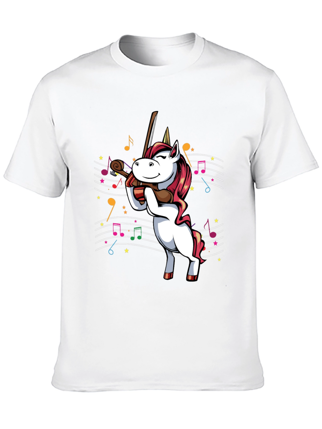 Unicorn Violinist Graphic T-Shirt - Black