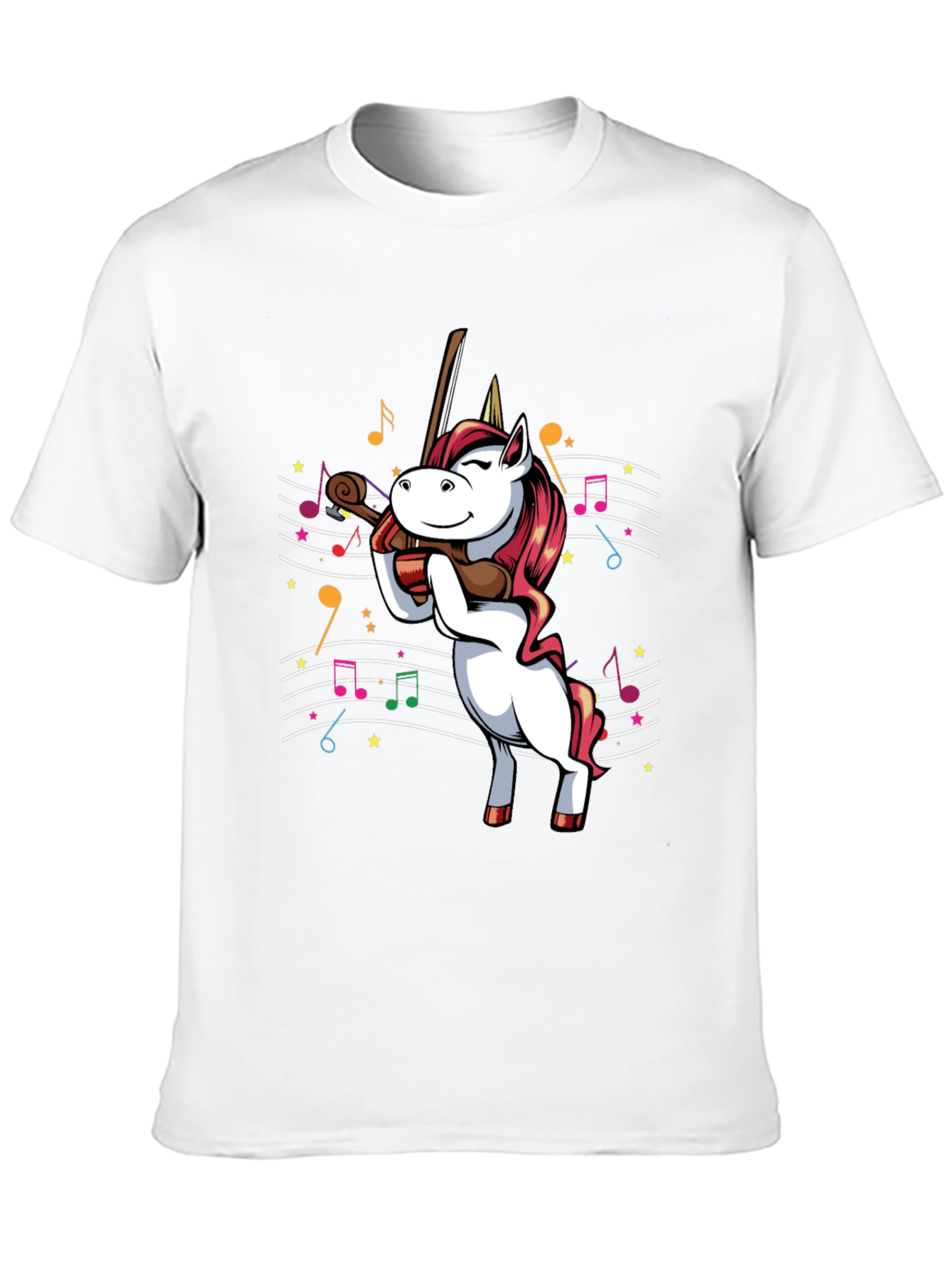 Unicorn Violinist Graphic T-Shirt - Black