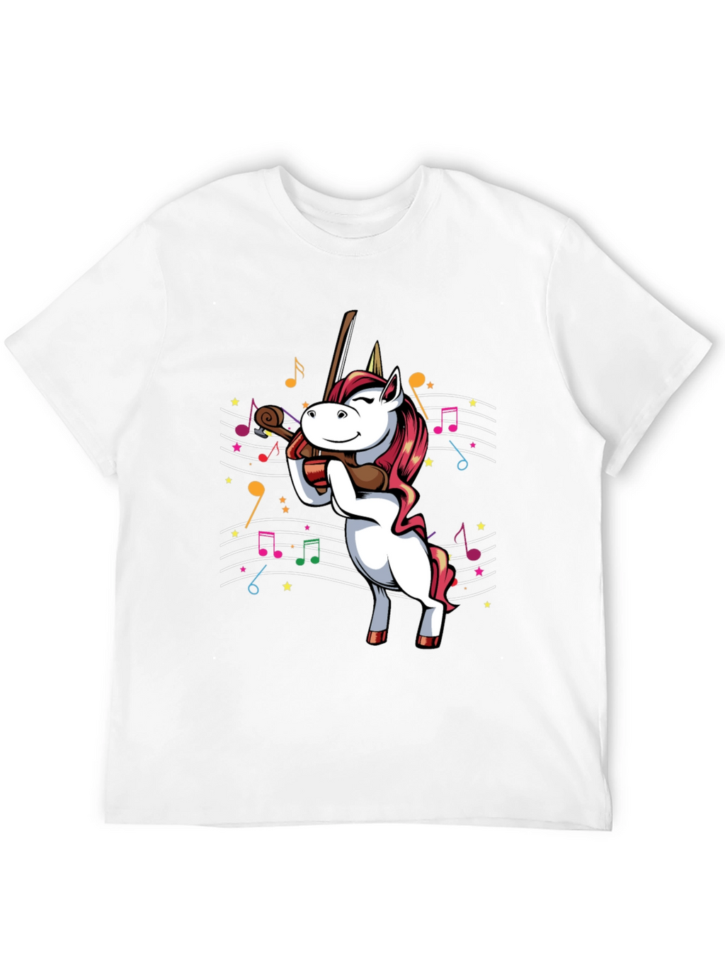 Unicorn Violinist Graphic T-Shirt - Black