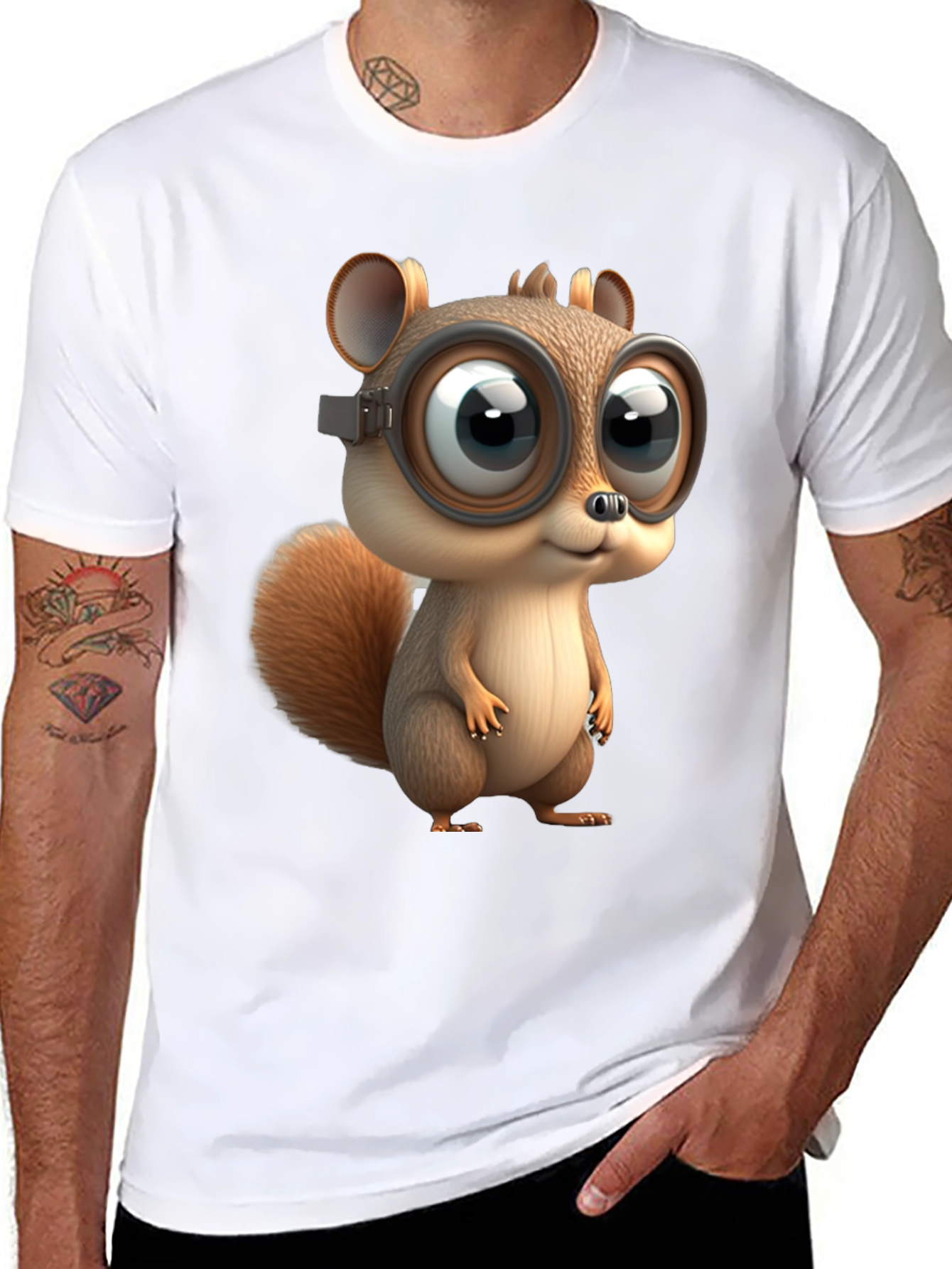 Squirrel in Goggles Graphic T-Shirt