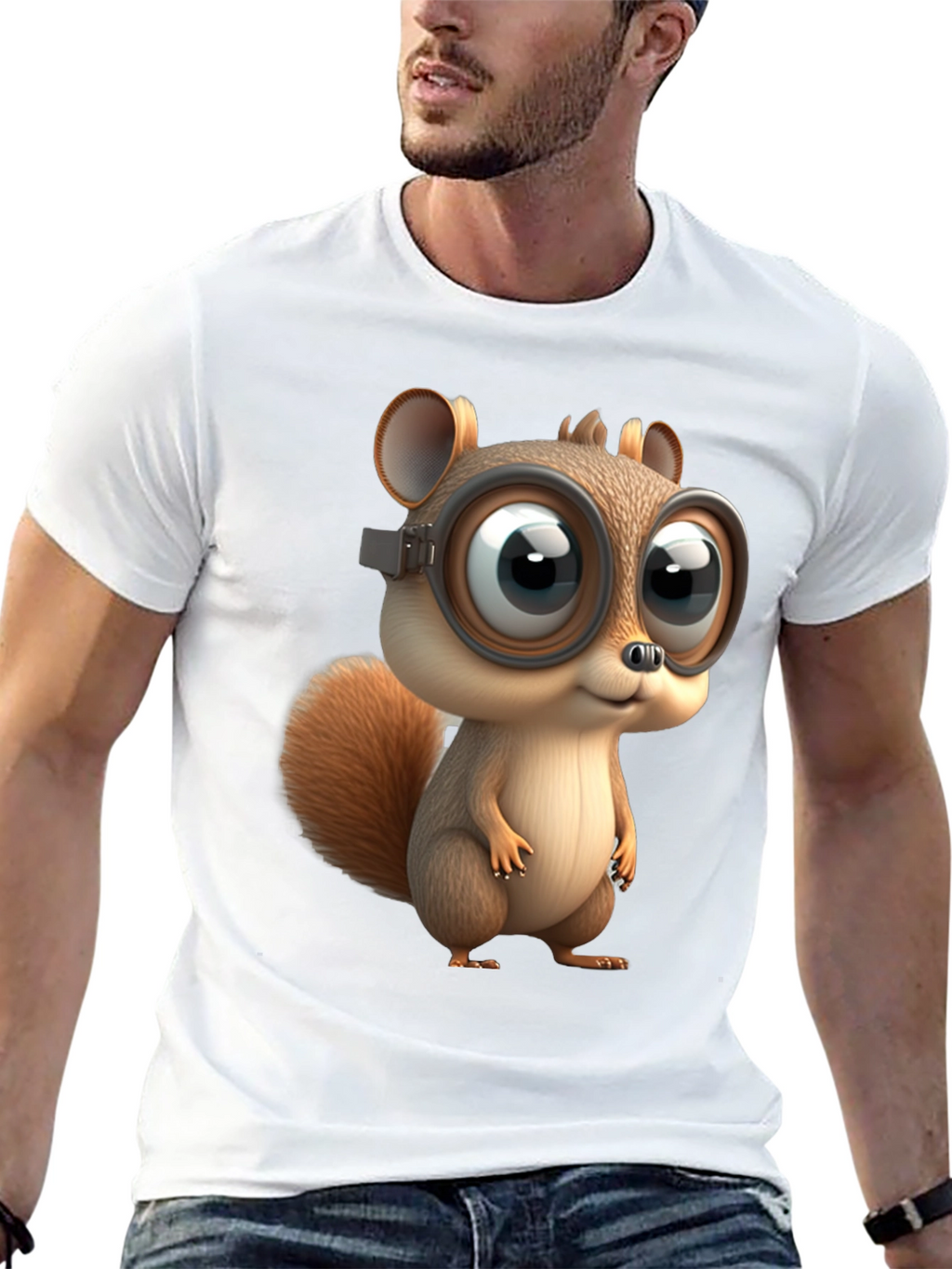 Squirrel in Goggles Graphic T-Shirt