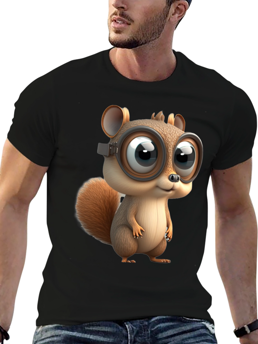 Squirrel in Goggles Graphic T-Shirt