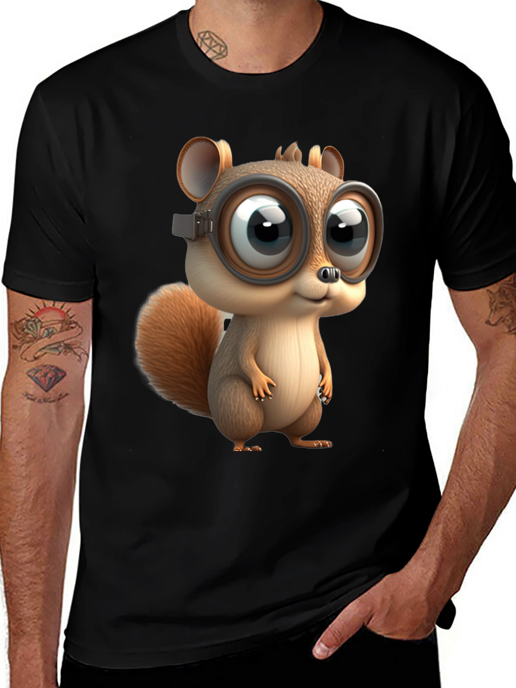 Squirrel in Goggles Graphic T-Shirt