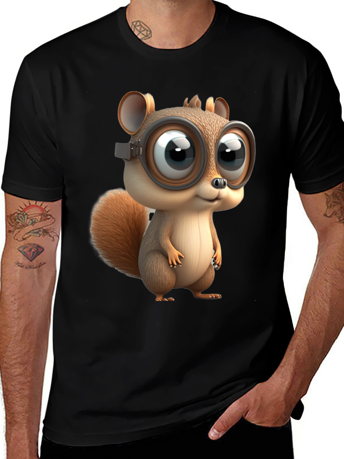 Squirrel in Goggles Graphic T-Shirt