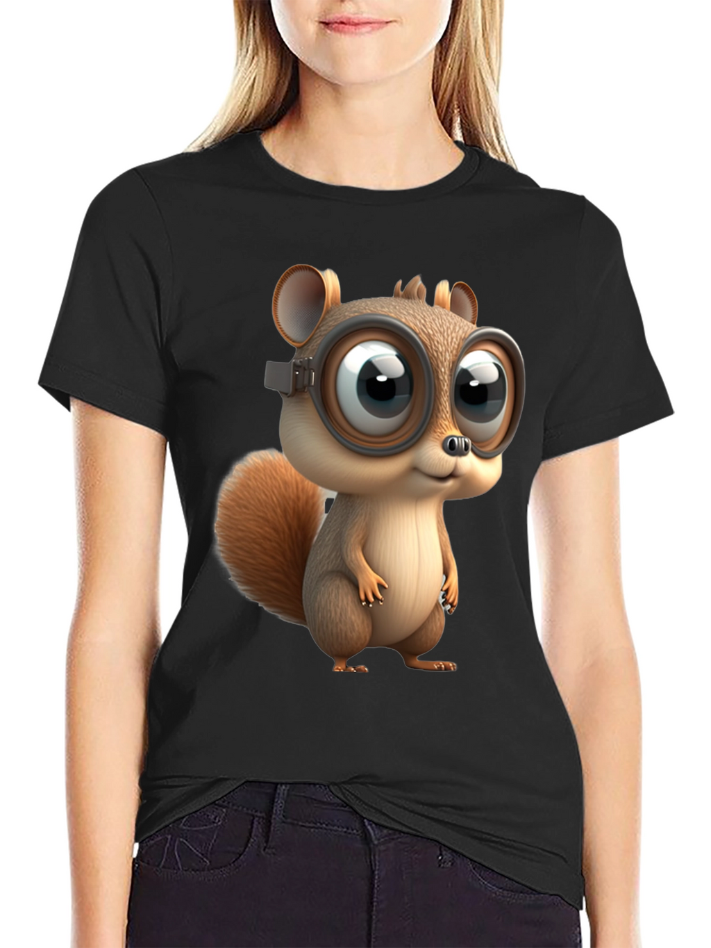 Squirrel in Goggles Graphic T-Shirt