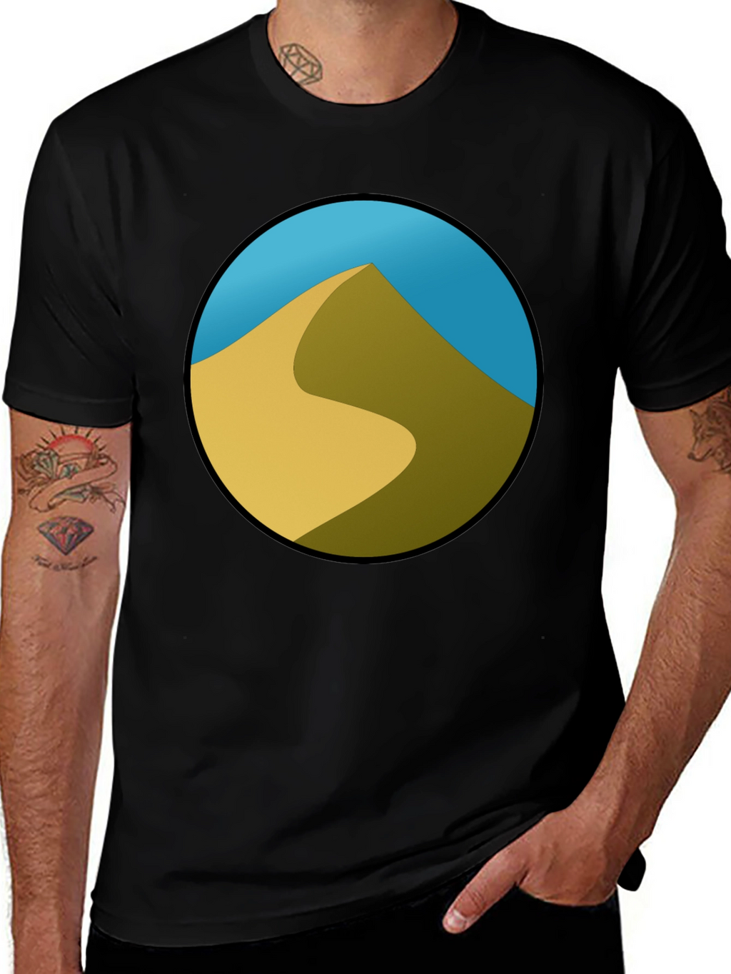 Desert Dune Graphic Black T-Shirt