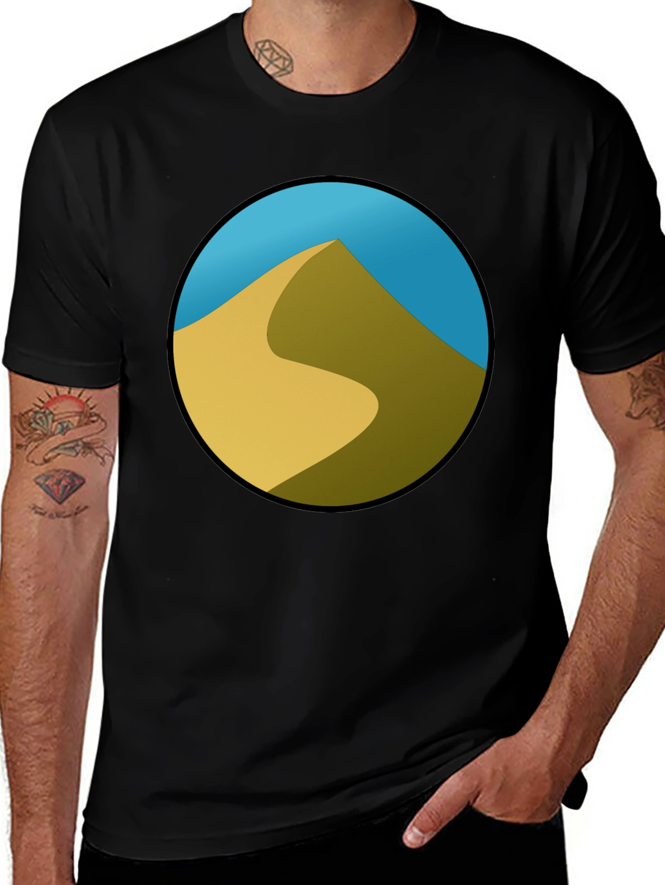 Desert Dune Graphic Black T-Shirt