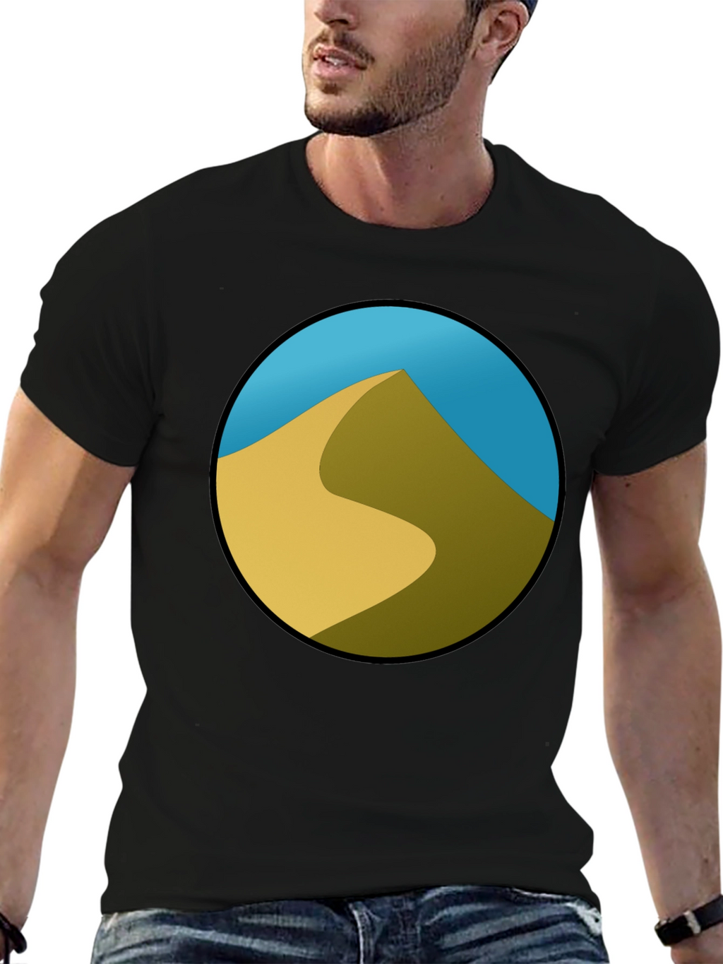 Desert Dune Graphic Black T-Shirt