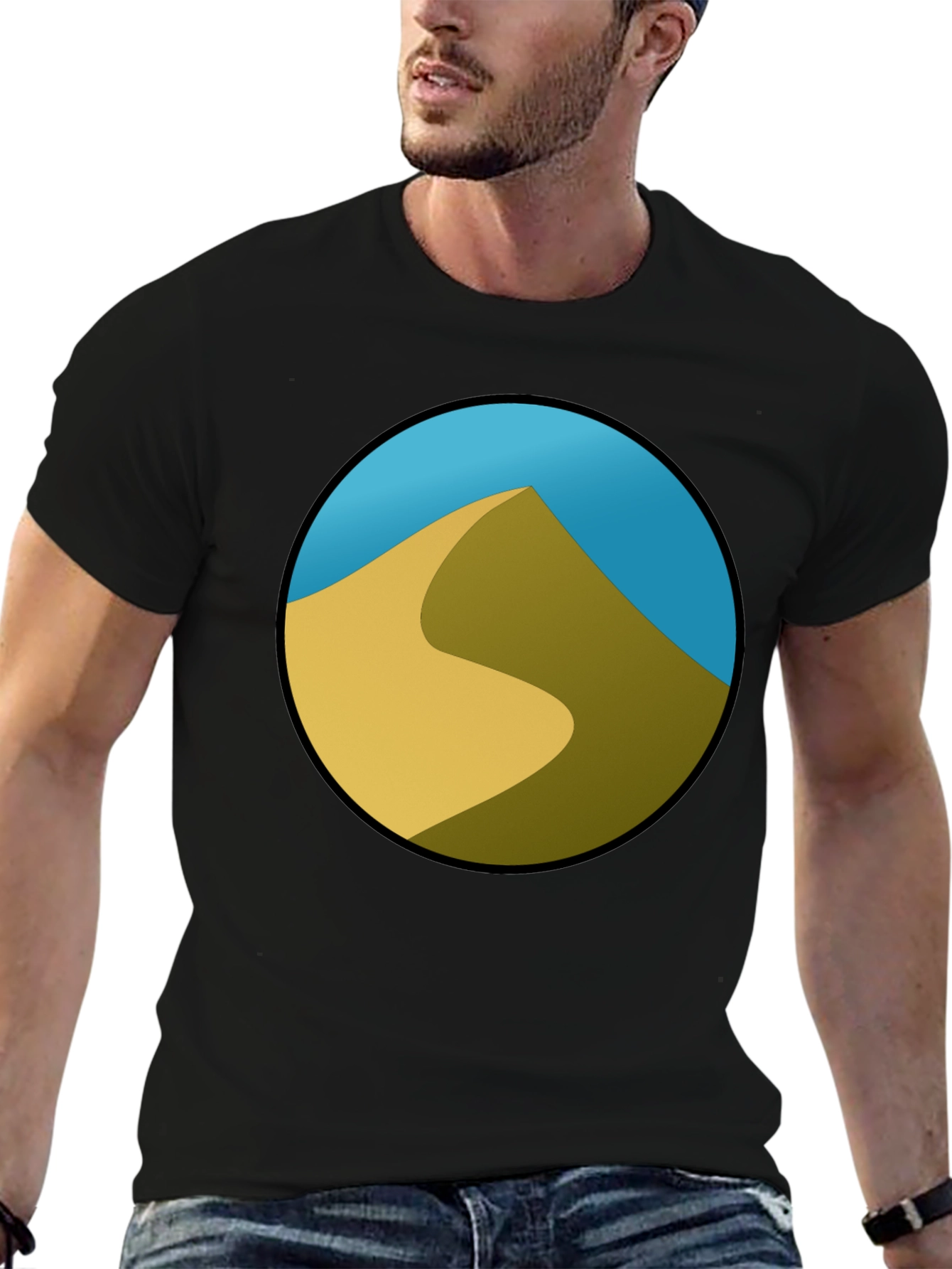 Desert Dune Graphic Black T-Shirt
