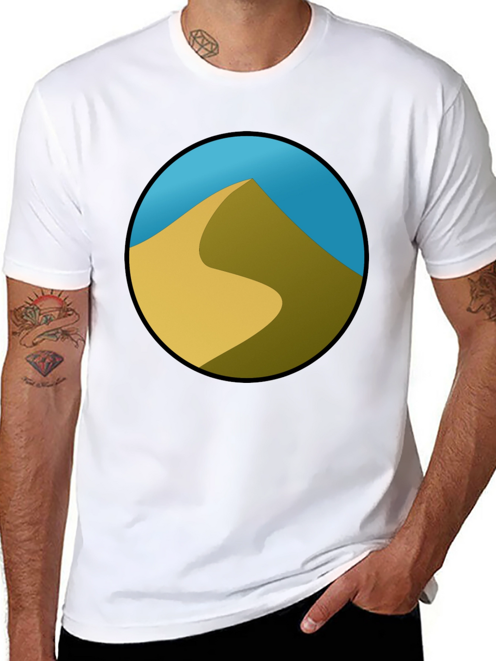 Desert Dune Graphic Black T-Shirt