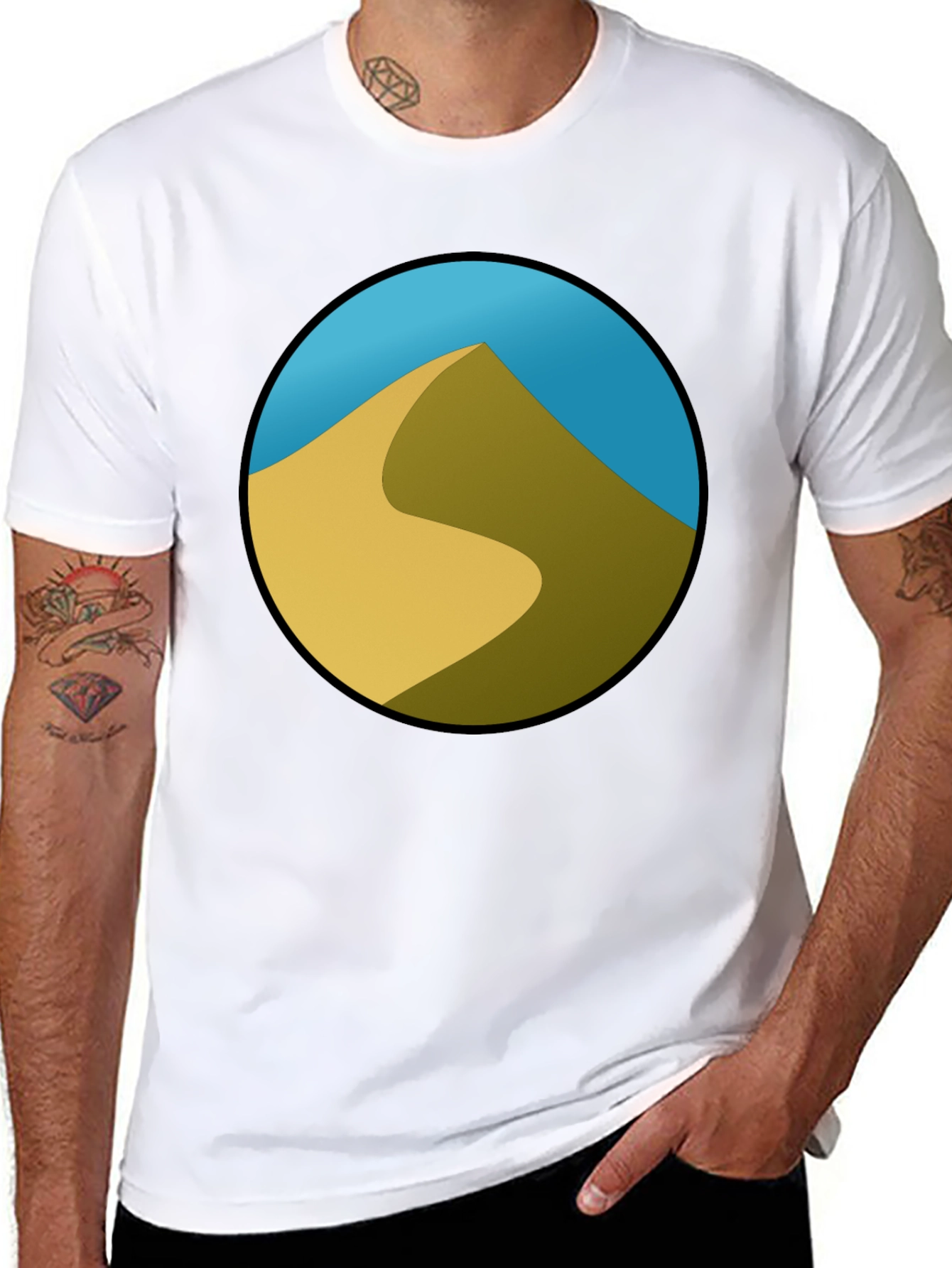 Desert Dune Graphic Black T-Shirt